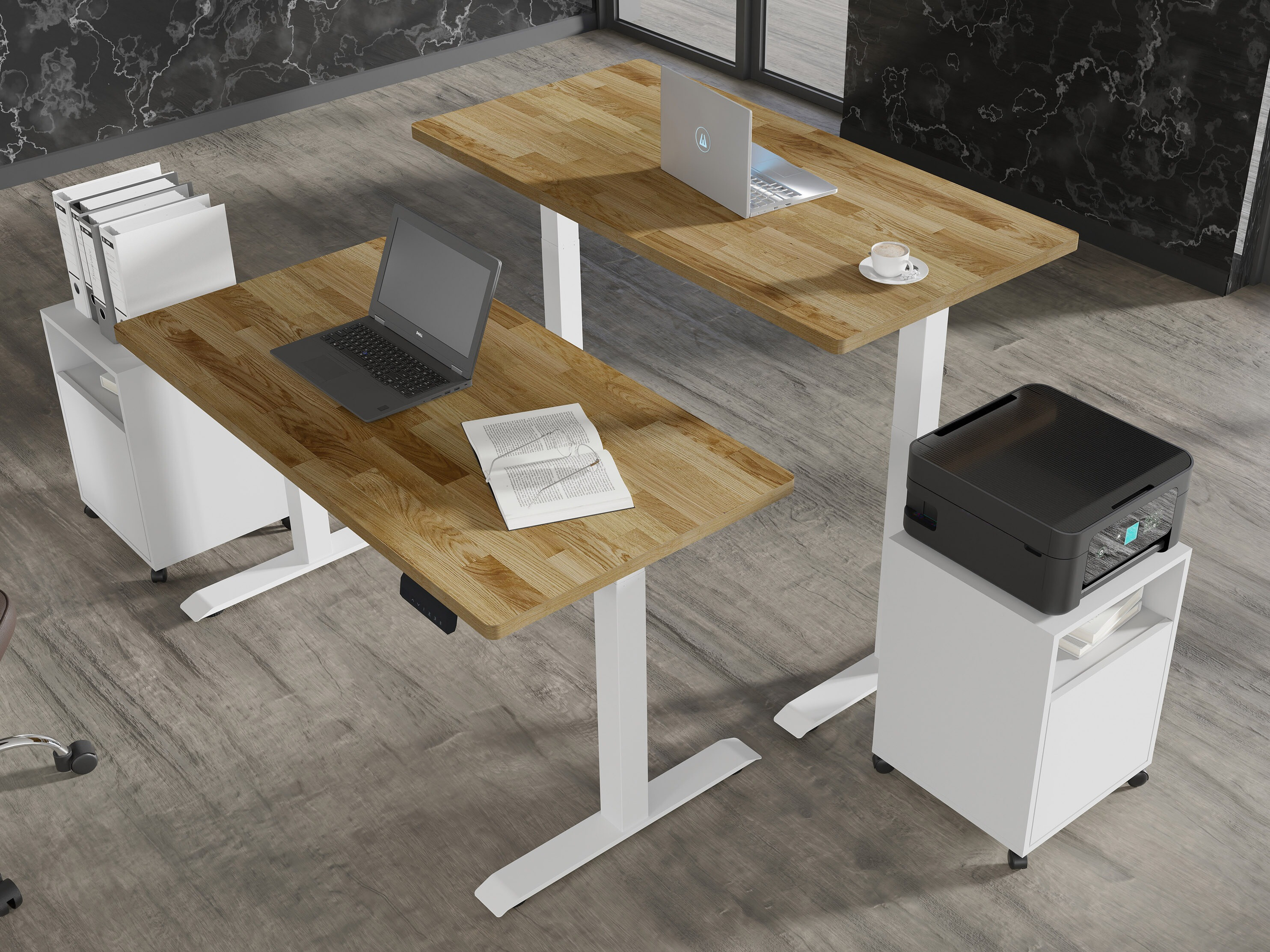 In hoogte verstelbaar bureau Buffalo 199 (Wit)