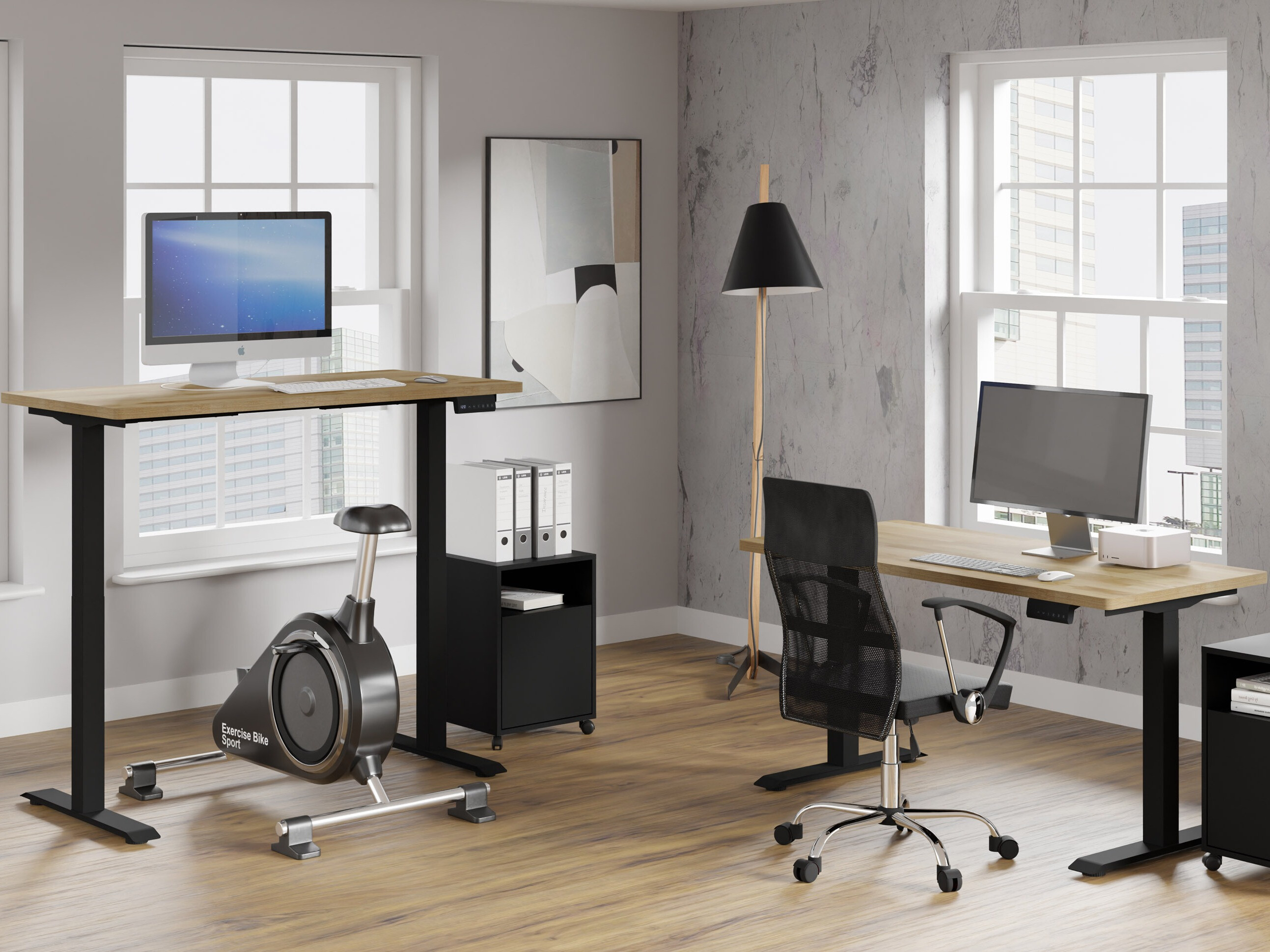 In hoogte verstelbaar bureau Buffalo 199 (Zwart)