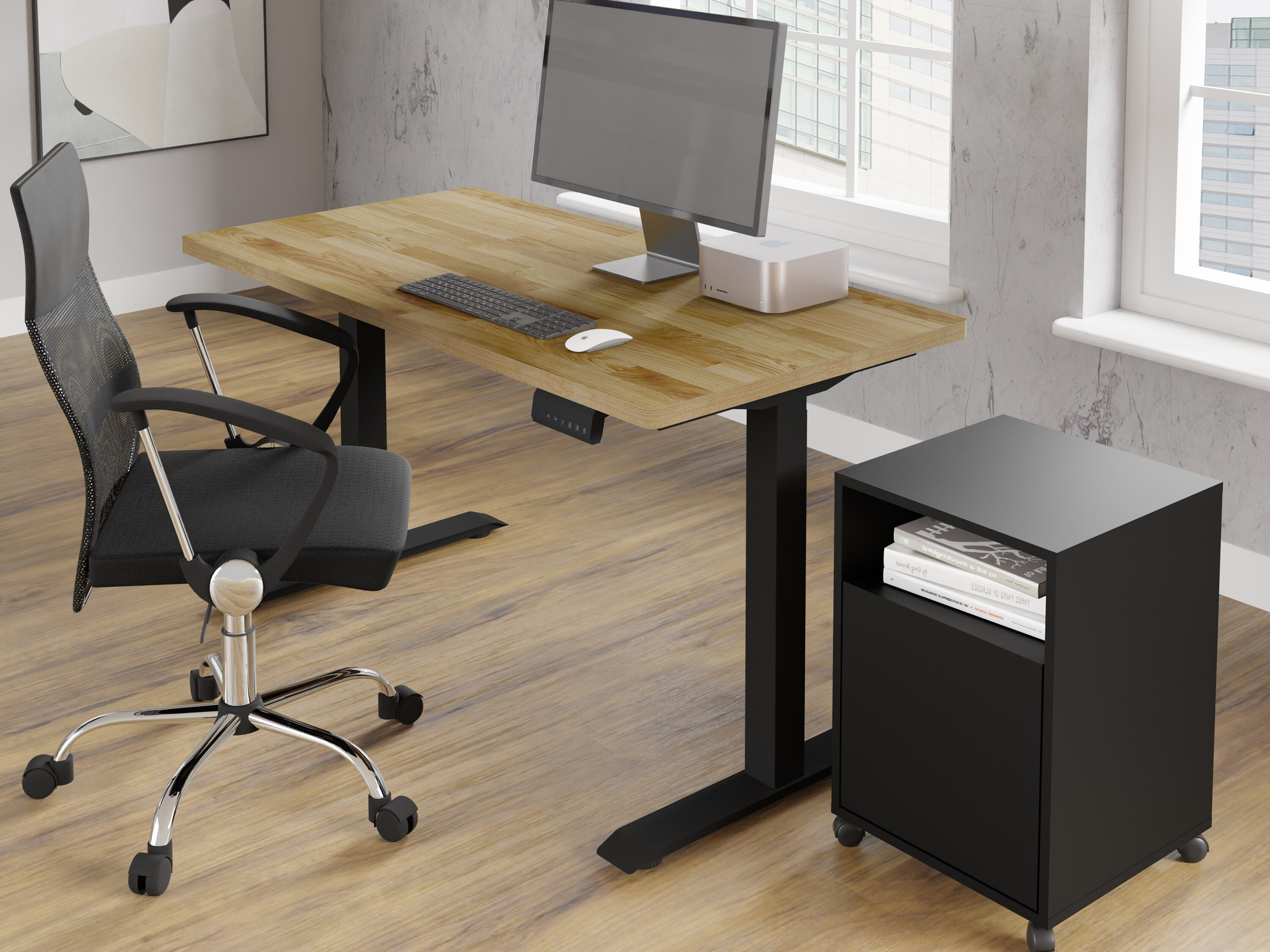 In hoogte verstelbaar bureau Buffalo 199 (Zwart)