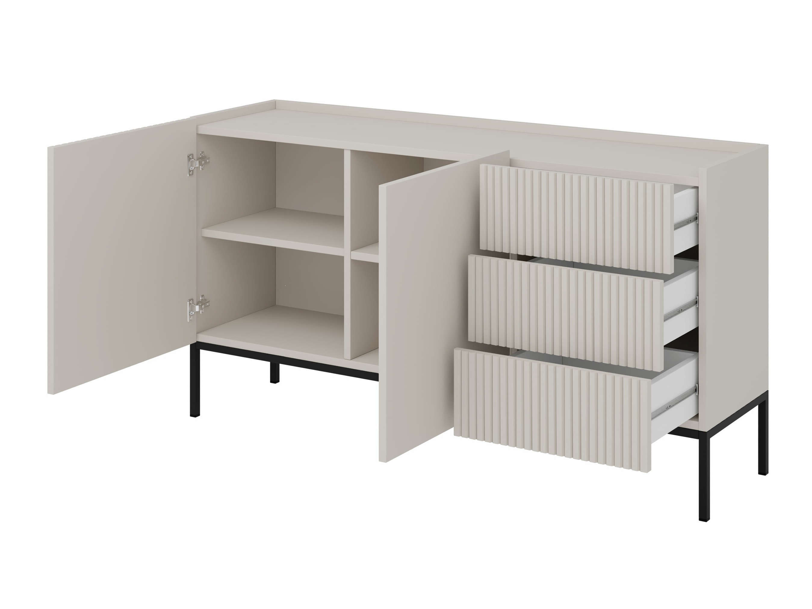 Ladekast Lunole 114 (Artisan eiken + Zwart)