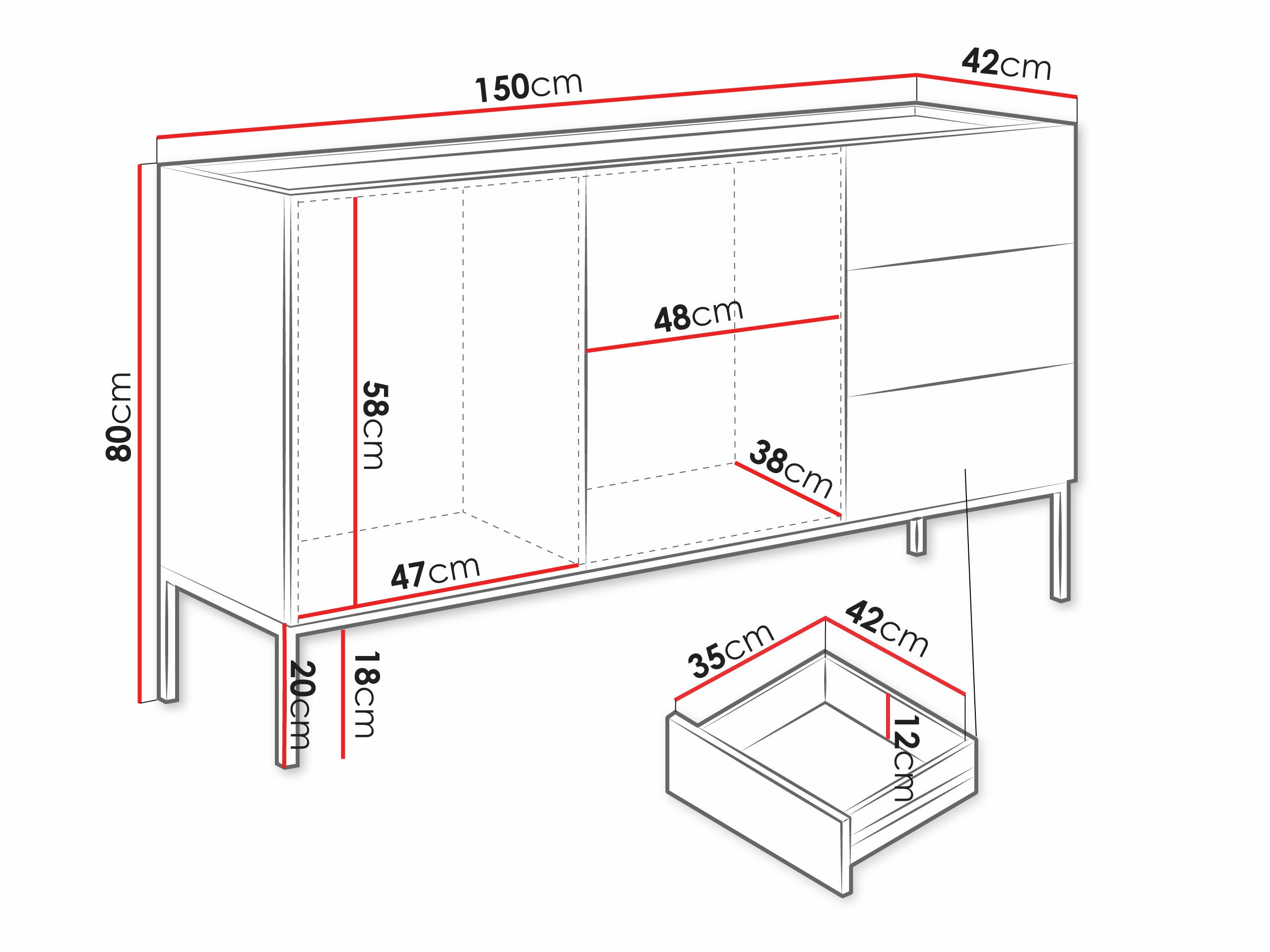 Ladekast Lunole 114 (Kasjmier)