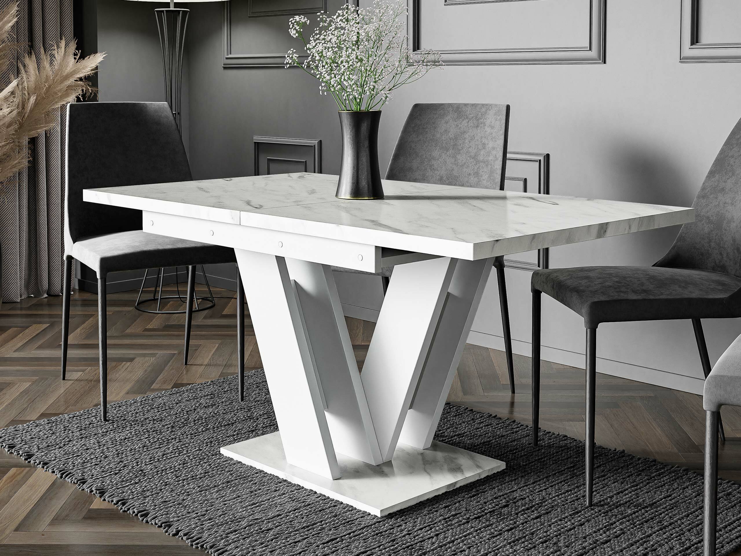 Tafel Goodyear 104 (Wit marmer + Wit)