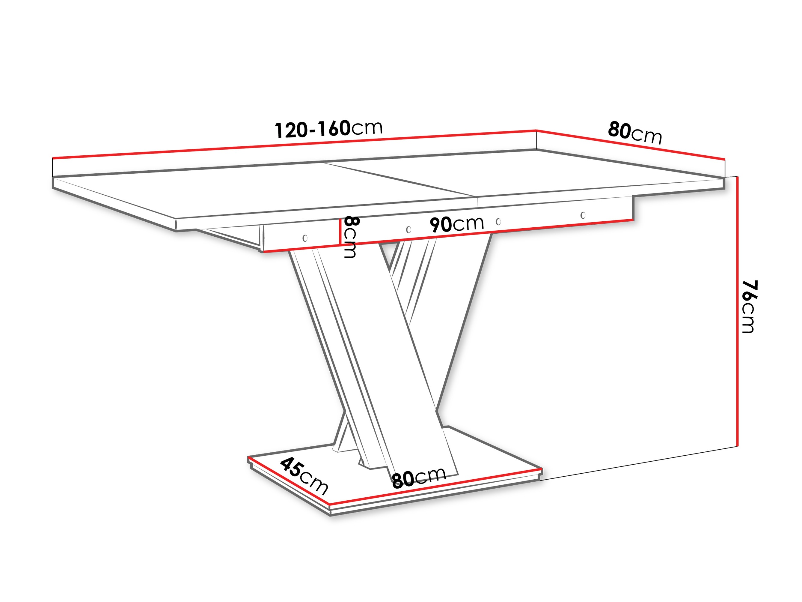 Tafel Goodyear 104 (Wit marmer + Wit)
