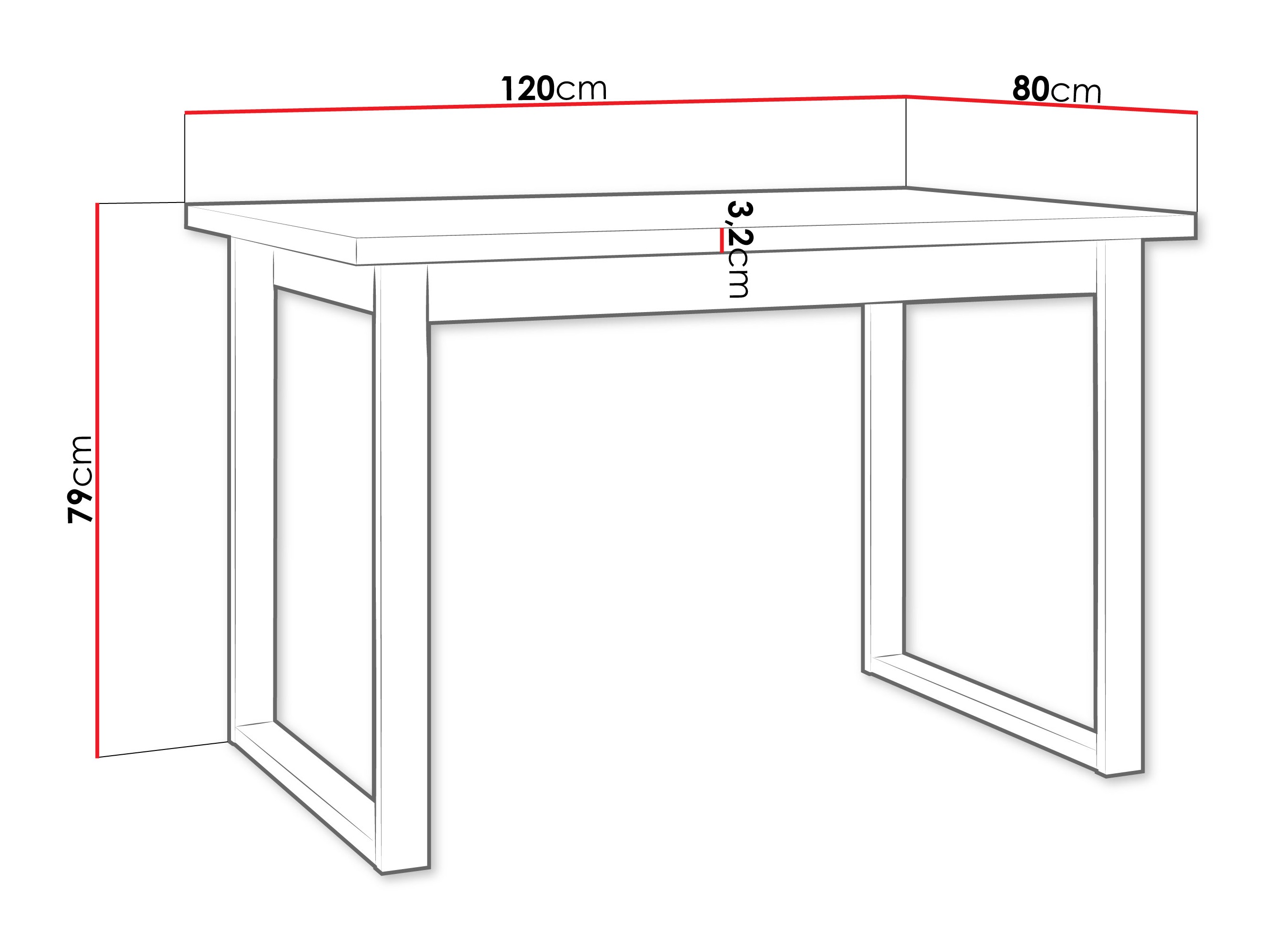 Tafel Victorville 378 (Wotan eik + Zwart)