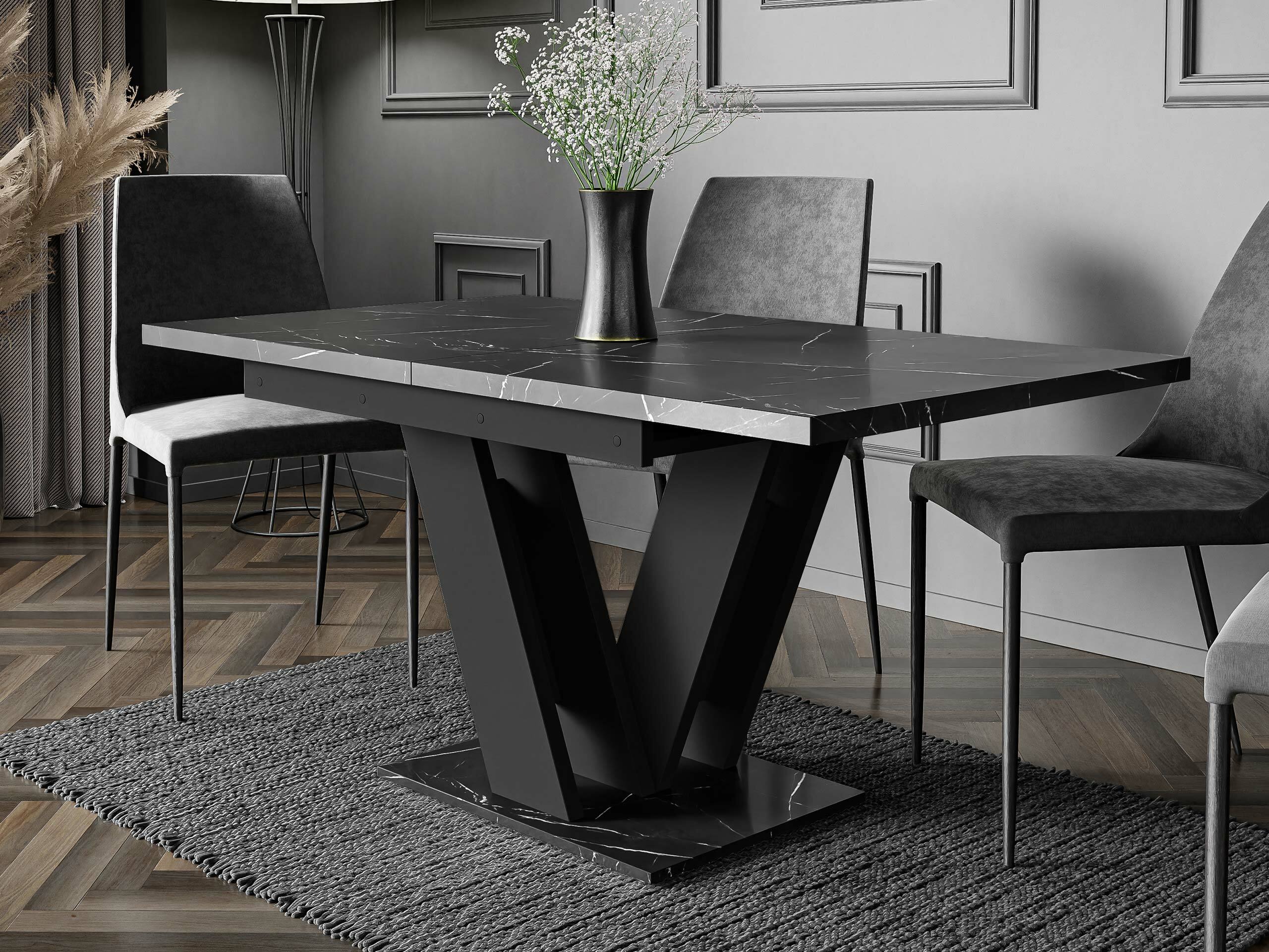 Tafel Goodyear 104 (Zwart marmer + Zwart)