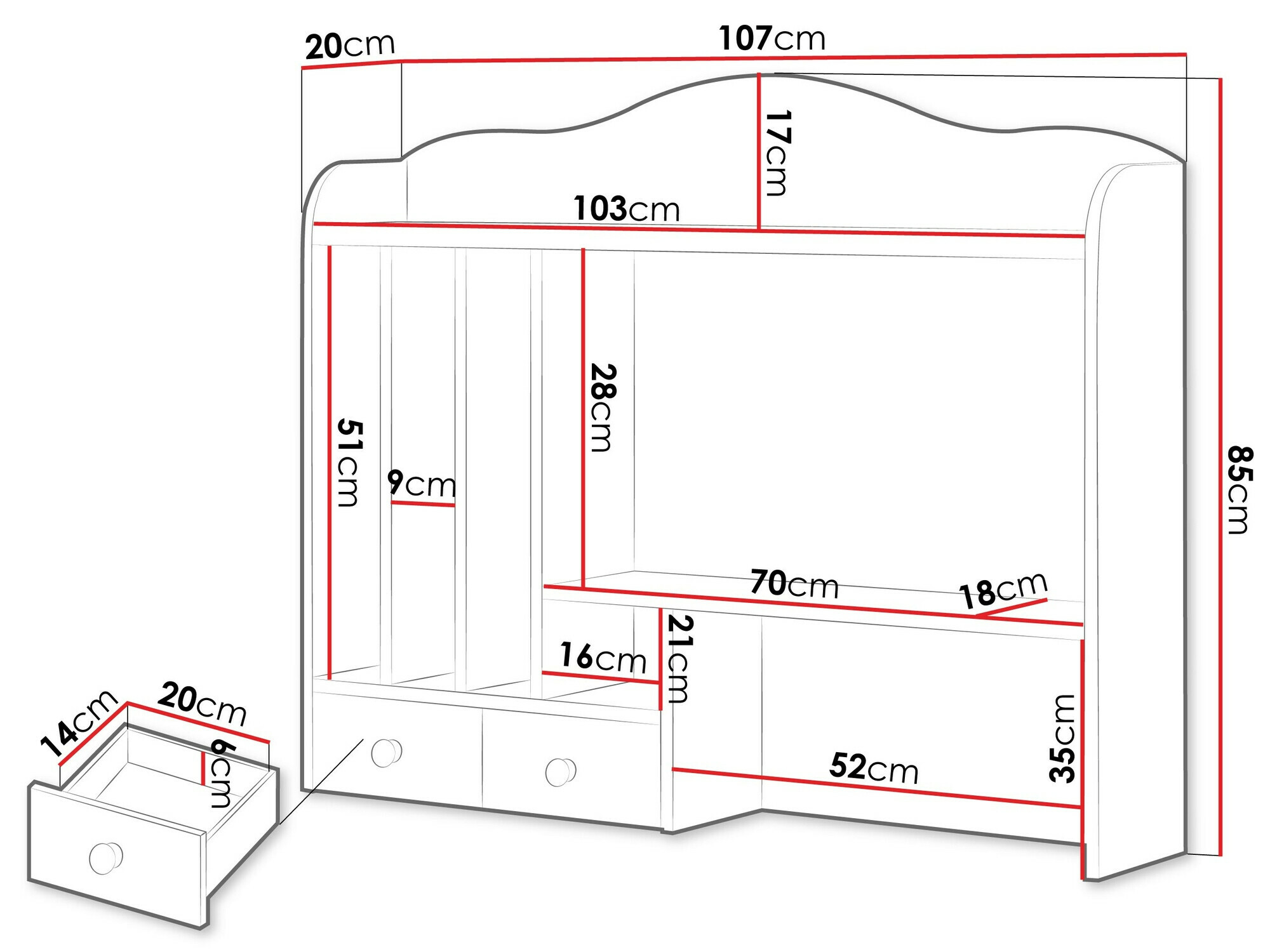 Boekenkast Romelbo 136 (Beige + Eiken)