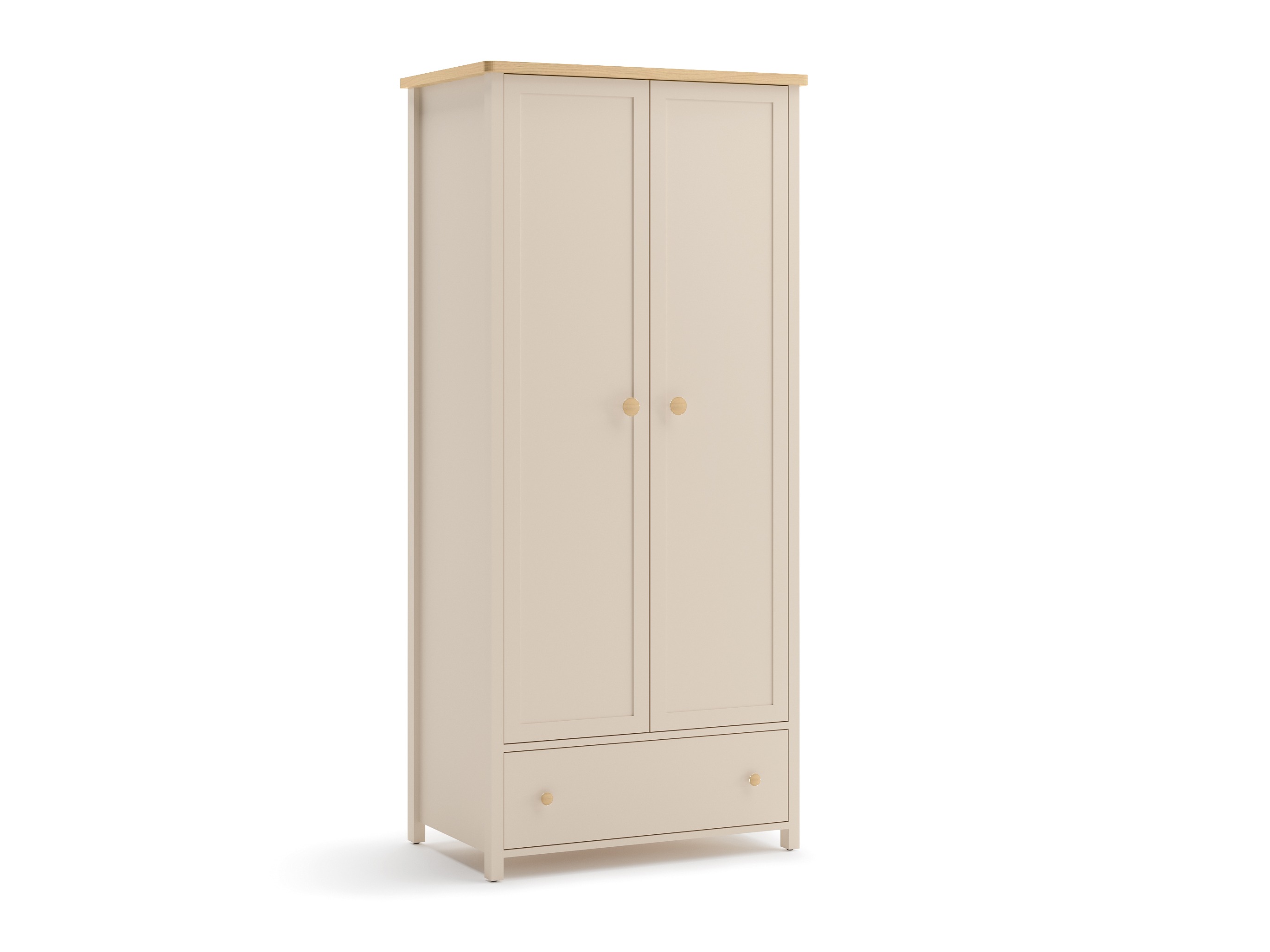 Kledingkast Romelbo 145 (Beige + Eiken)