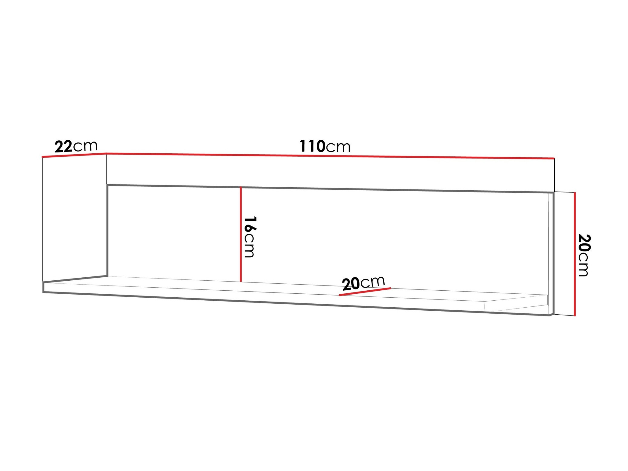 Wandplank Romelbo 141 (Wit + Eiken)