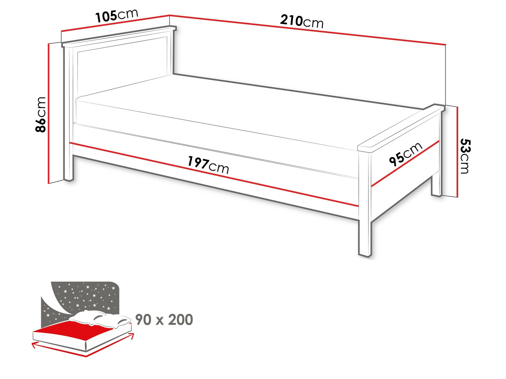 Bed Romelbo 148 (Beige + Eiken)