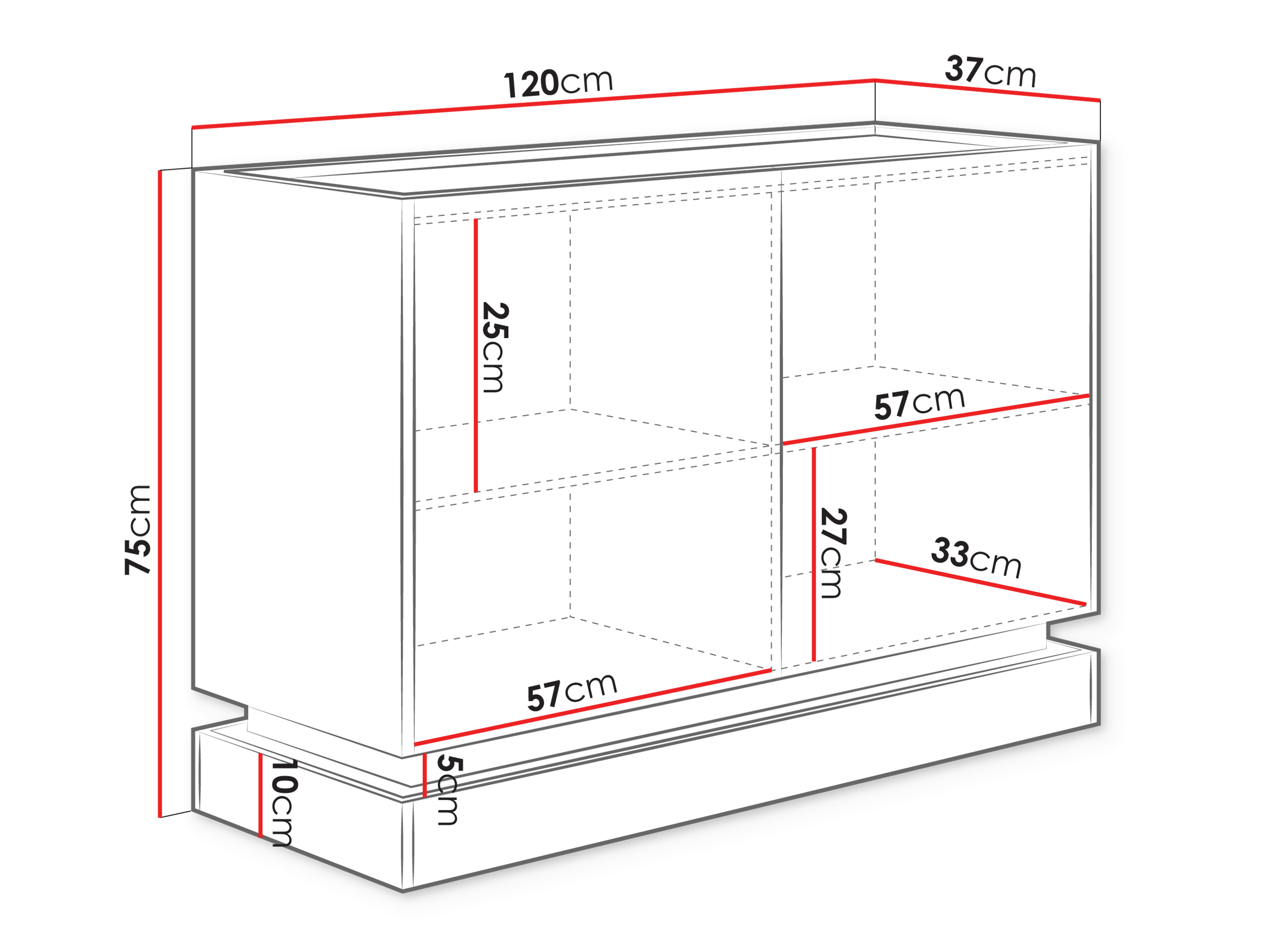 Dressoir Comfivo Dalvenu 100 (Zwart + Eiken)