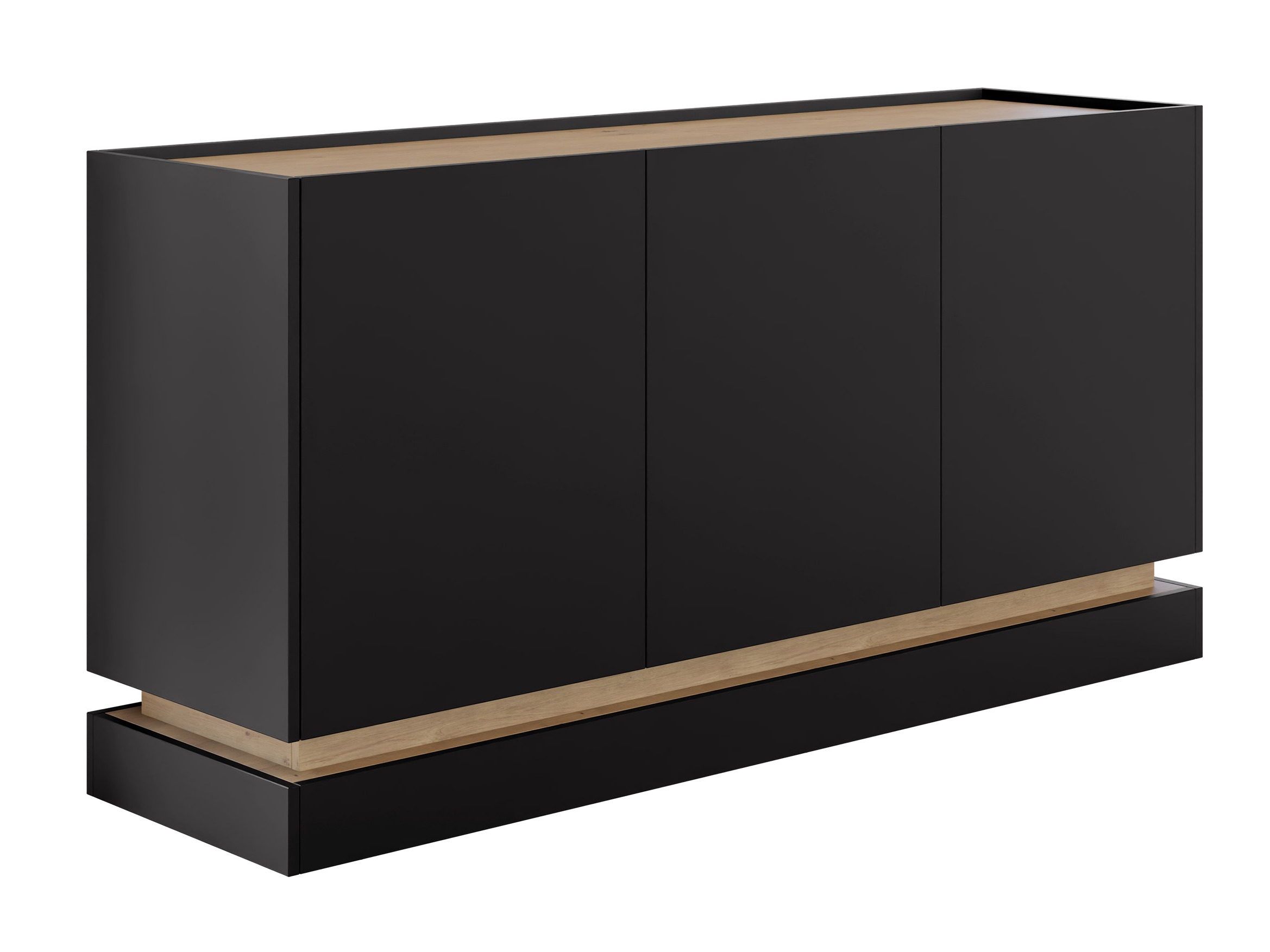 Dressoir Comfivo Dalvenu 101 (Zwart + Eiken)