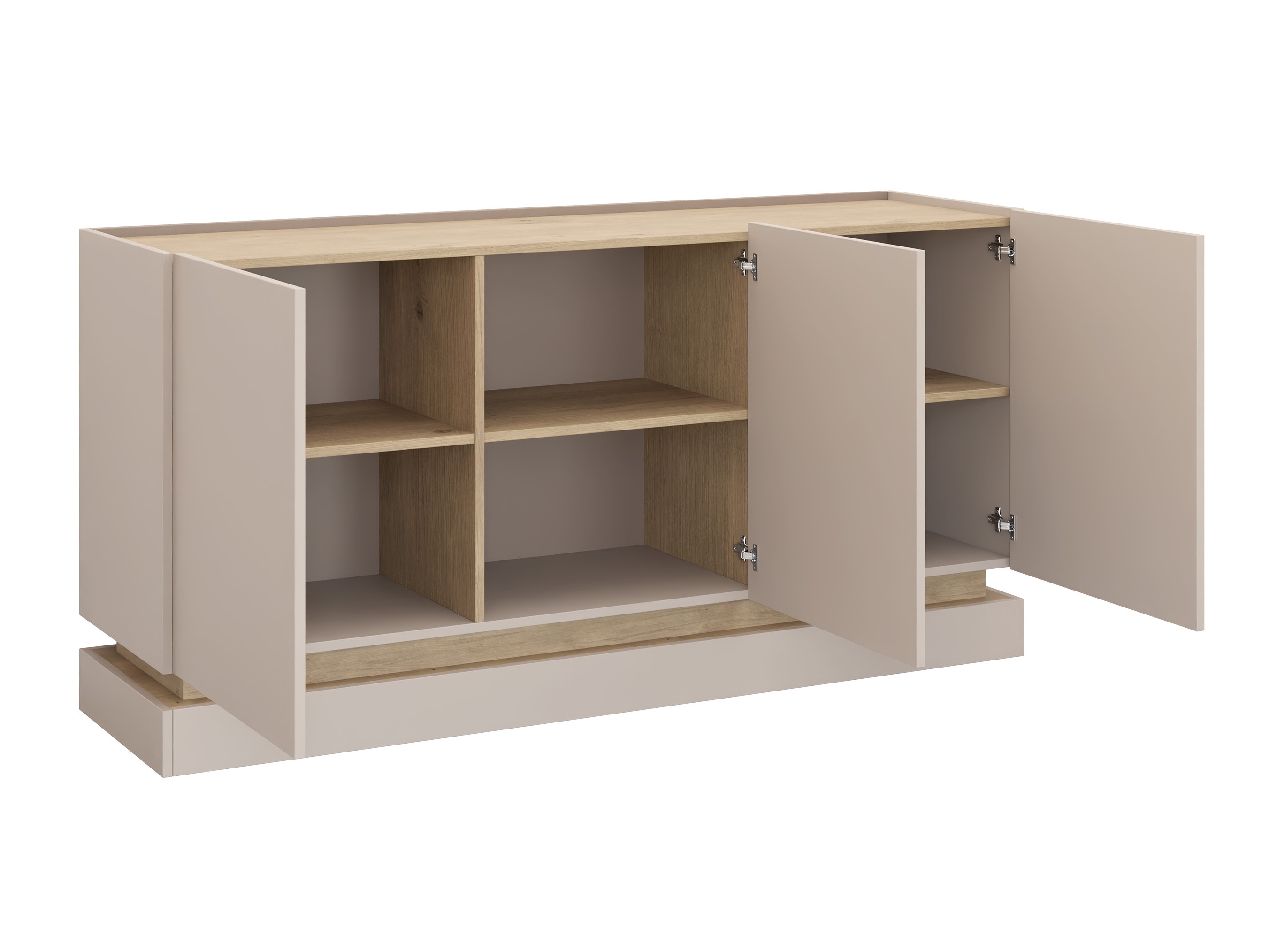 Dressoir Comfivo Dalvenu 101 (Zwart + Eiken)
