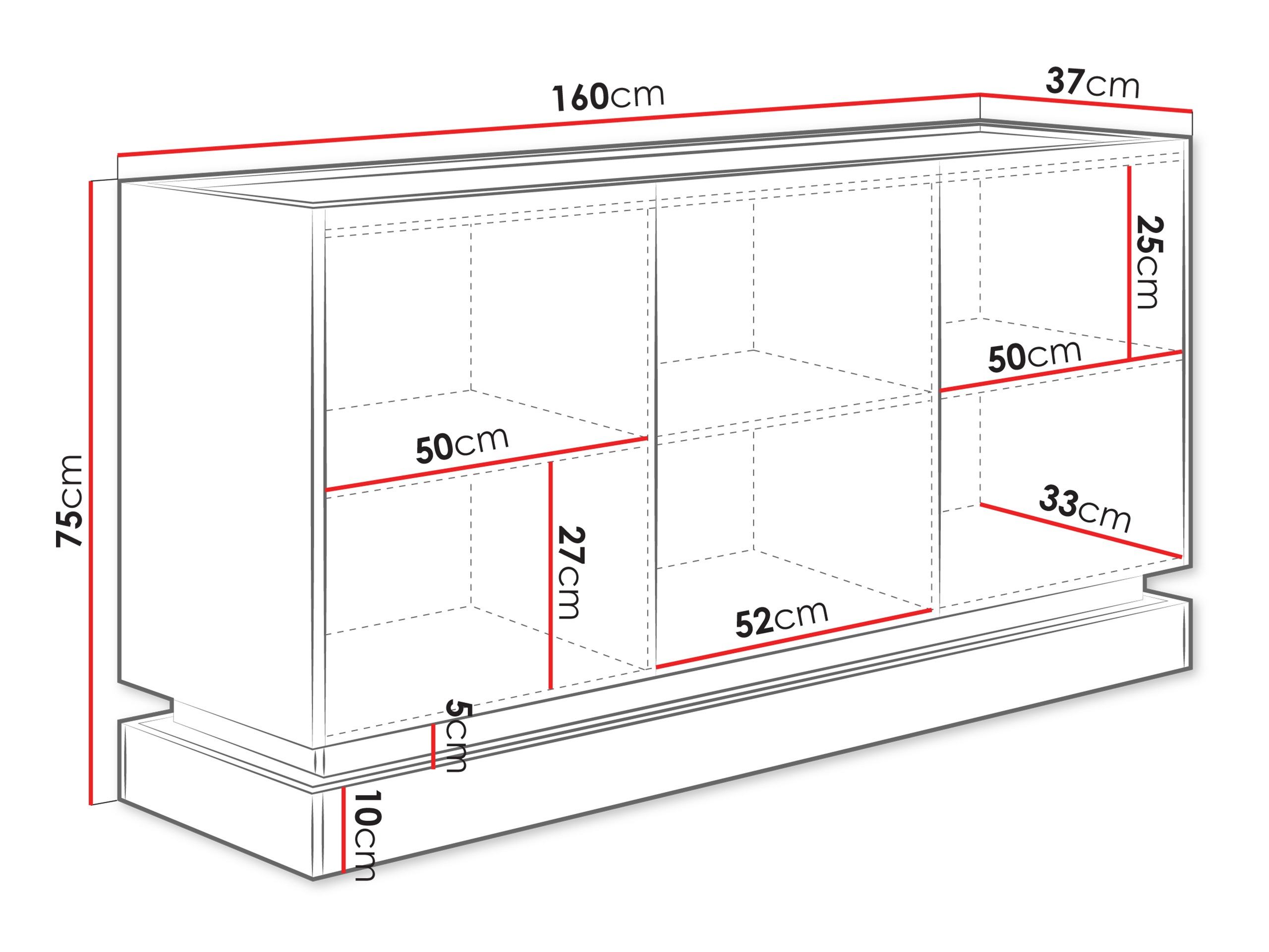 Dressoir Comfivo Dalvenu 101 (Zwart + Eiken)