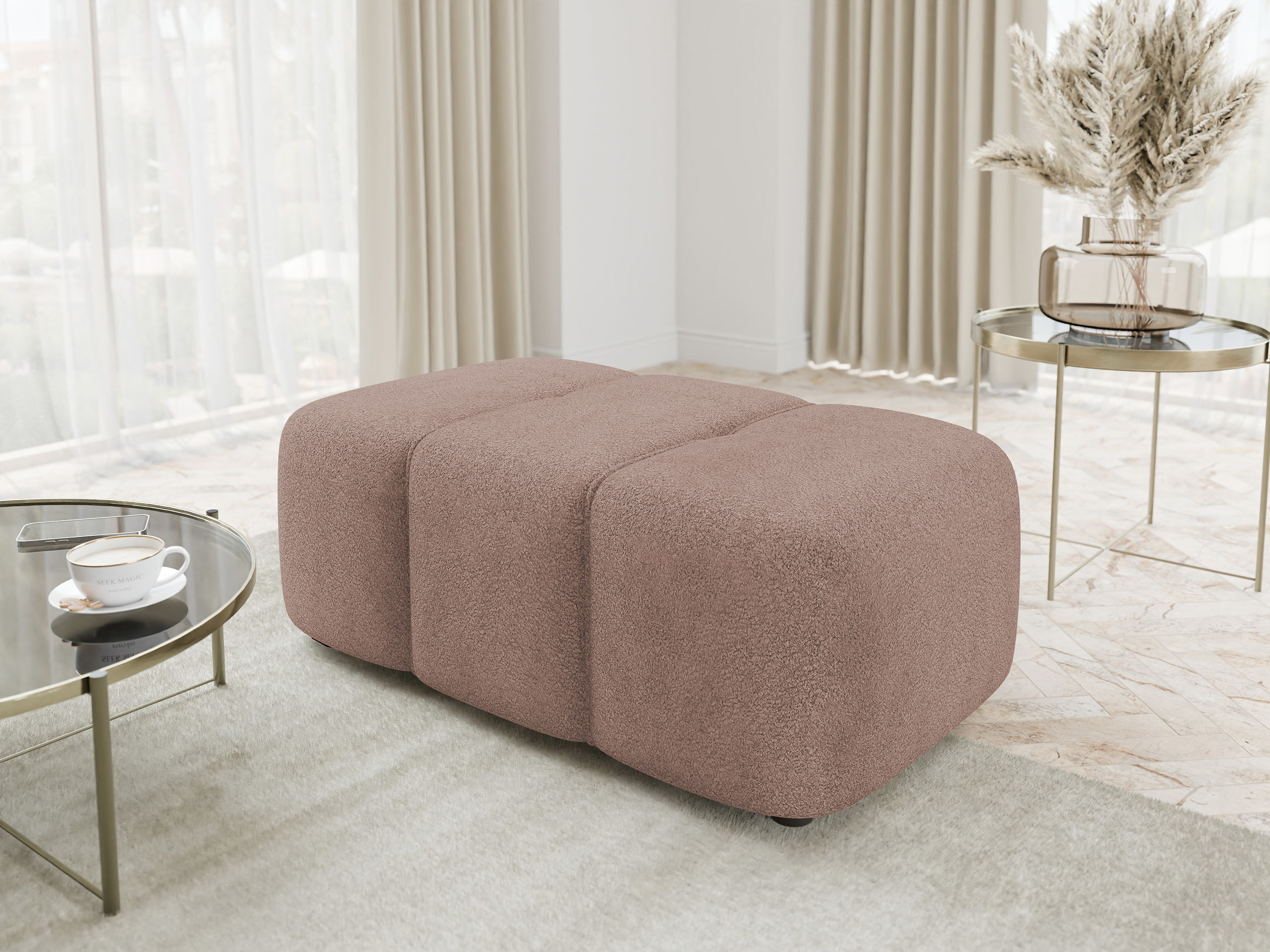 Gestoffeerde hocker Comfivo 472 (Coral 45)