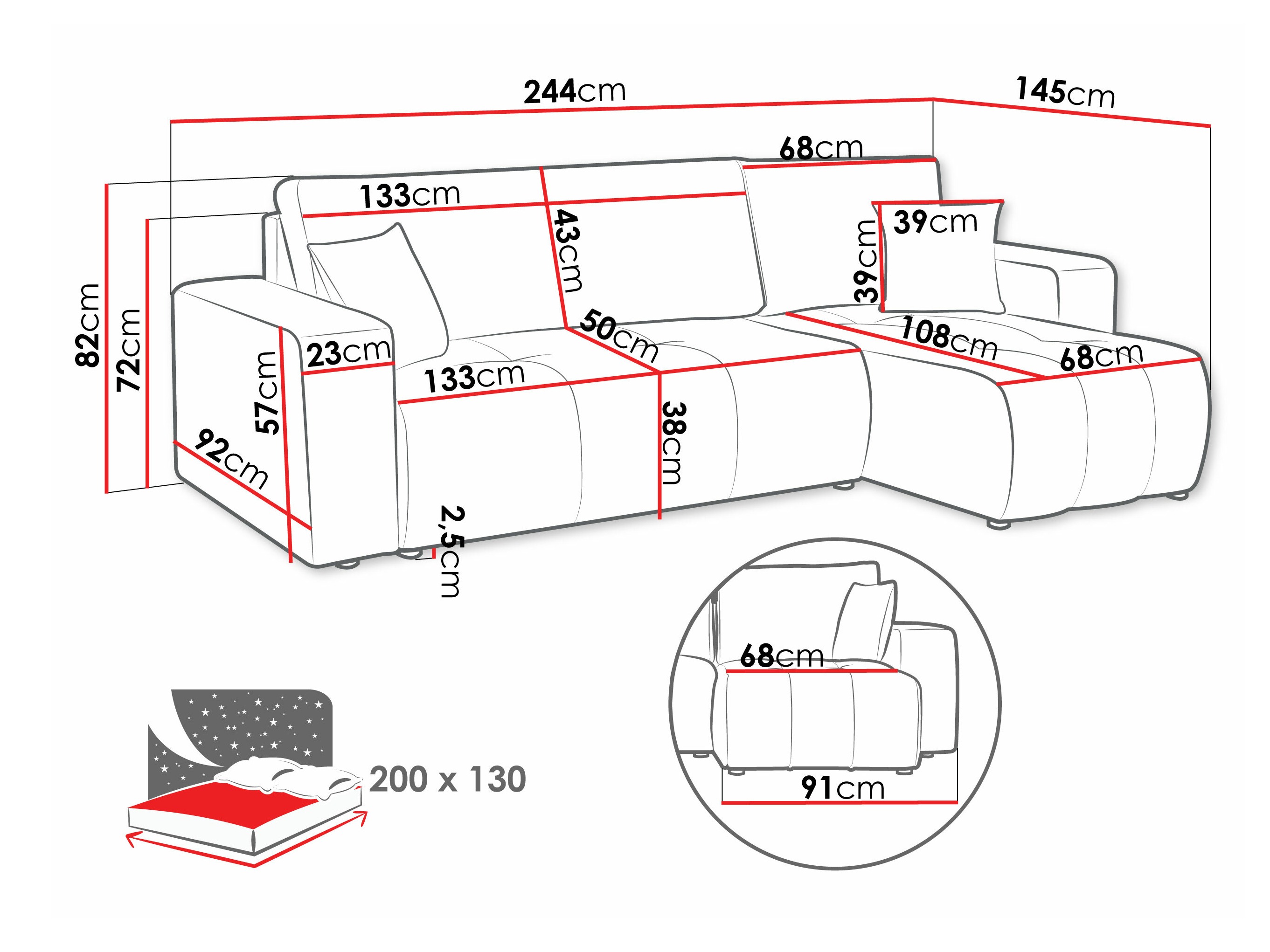 Hoekbank Comfivo 361 (Coral 15)