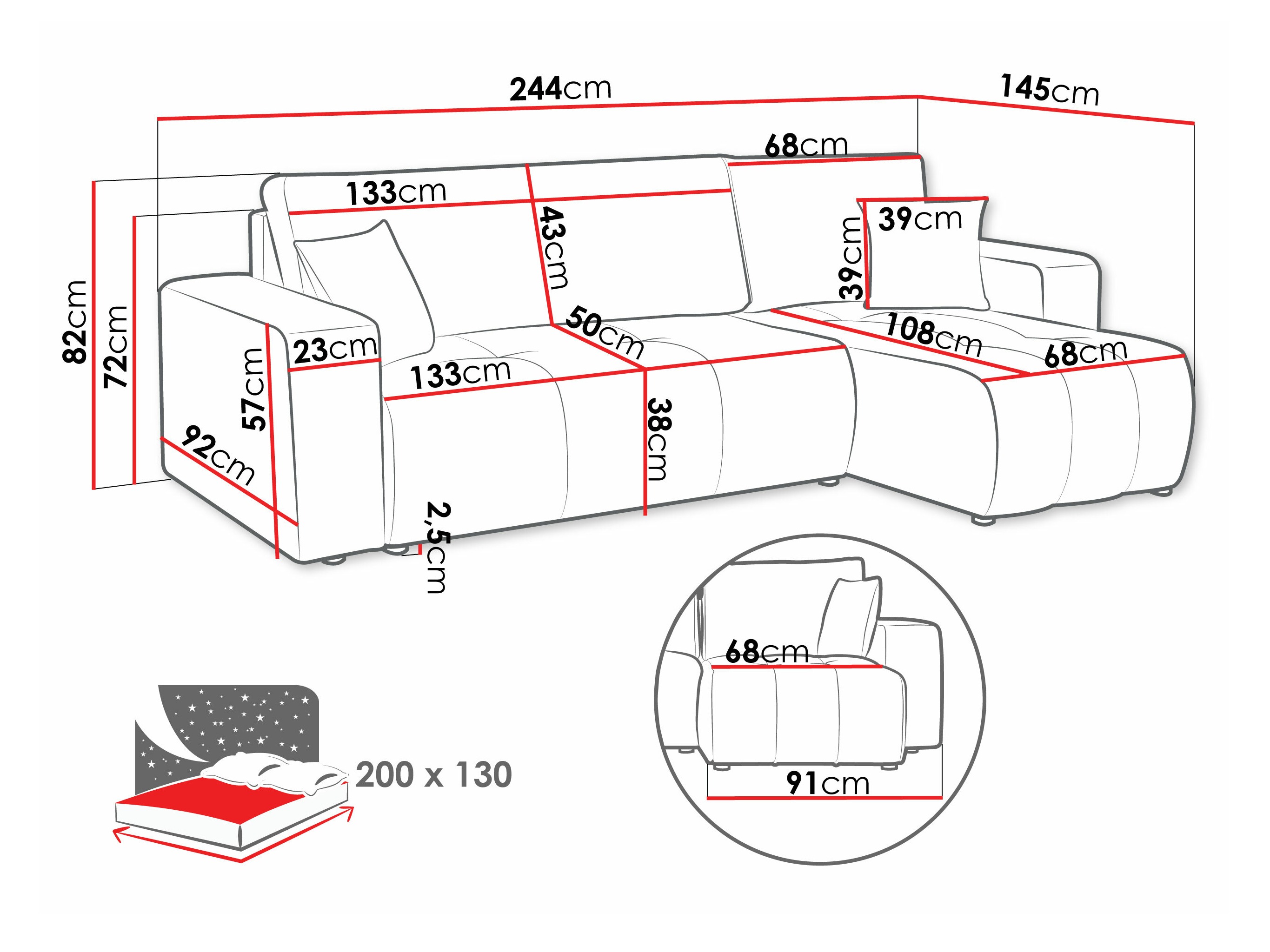Hoekbank Comfivo 361 (Coral 55)
