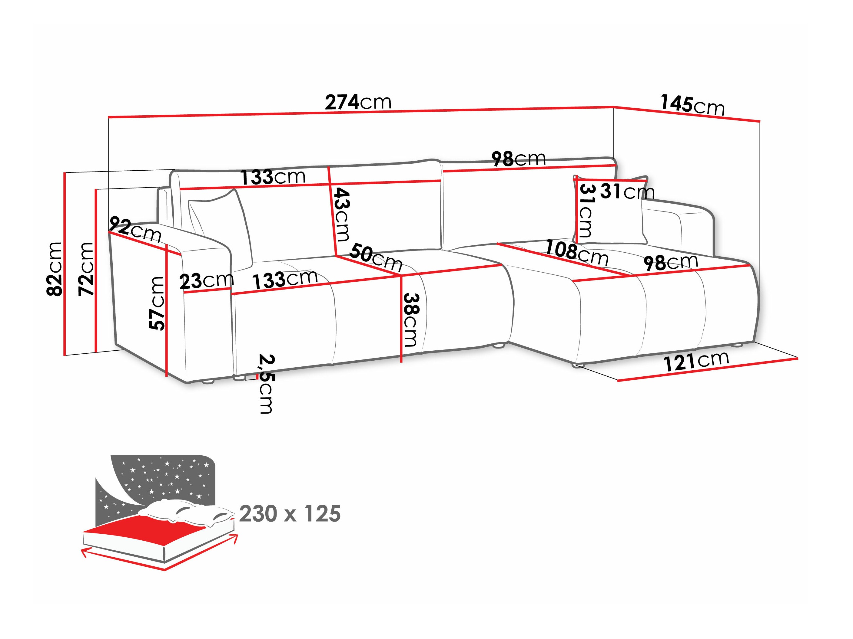 Hoekbank Comfivo 425 (Coral 50)