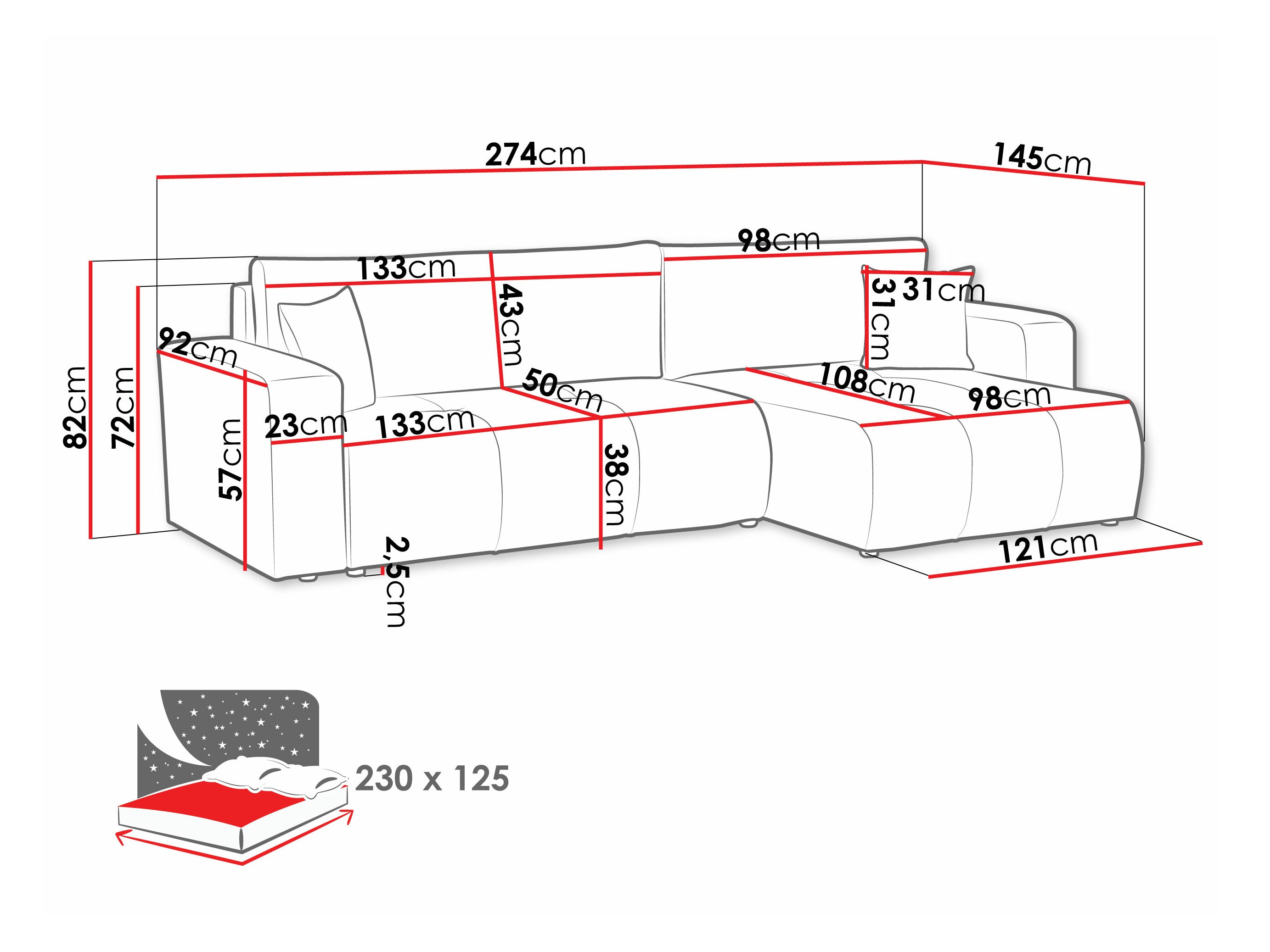 Hoekbank Comfivo 425 (Coral 65)