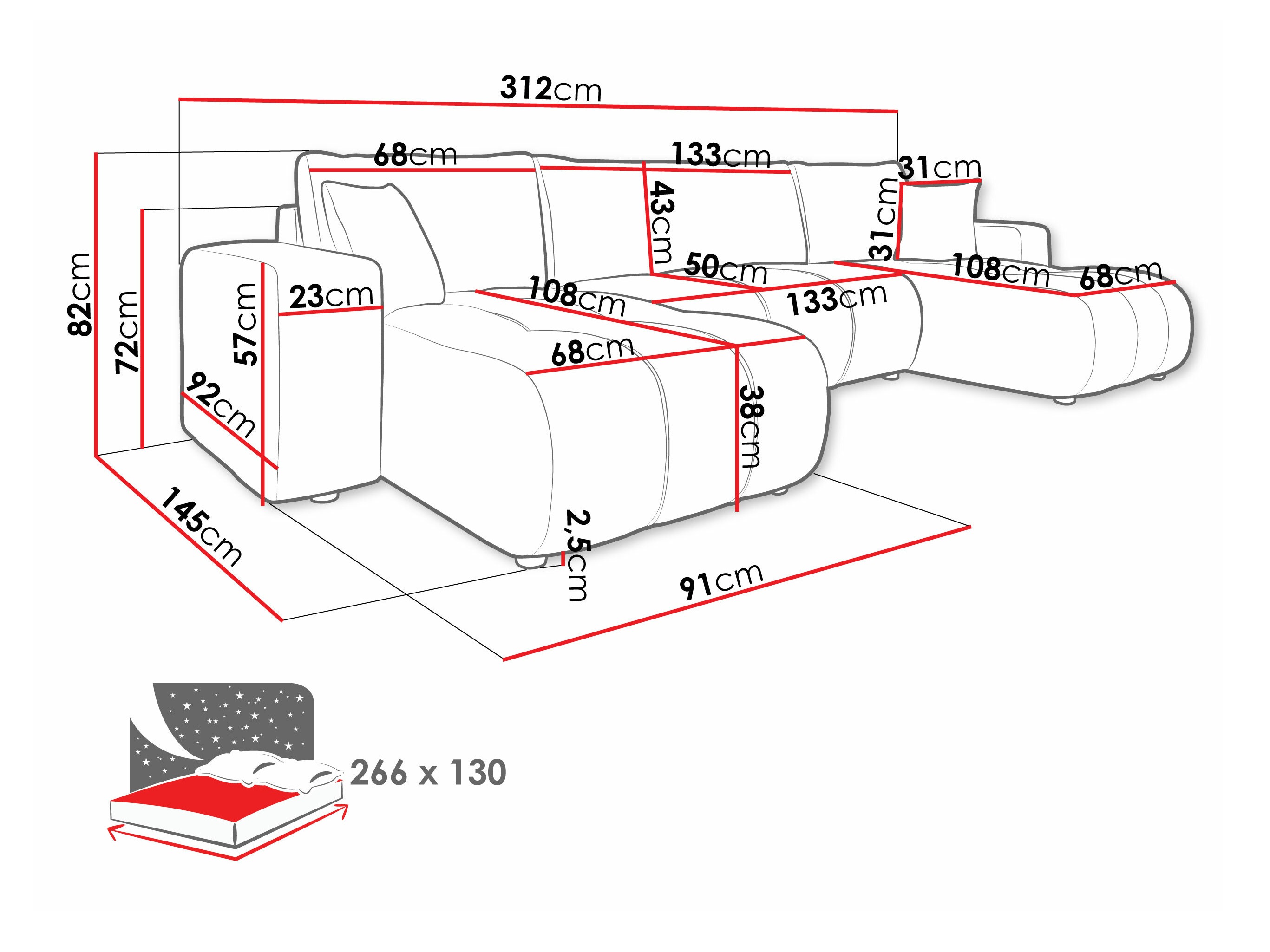 Hoekbank Comfivo 426 (Coral 15)
