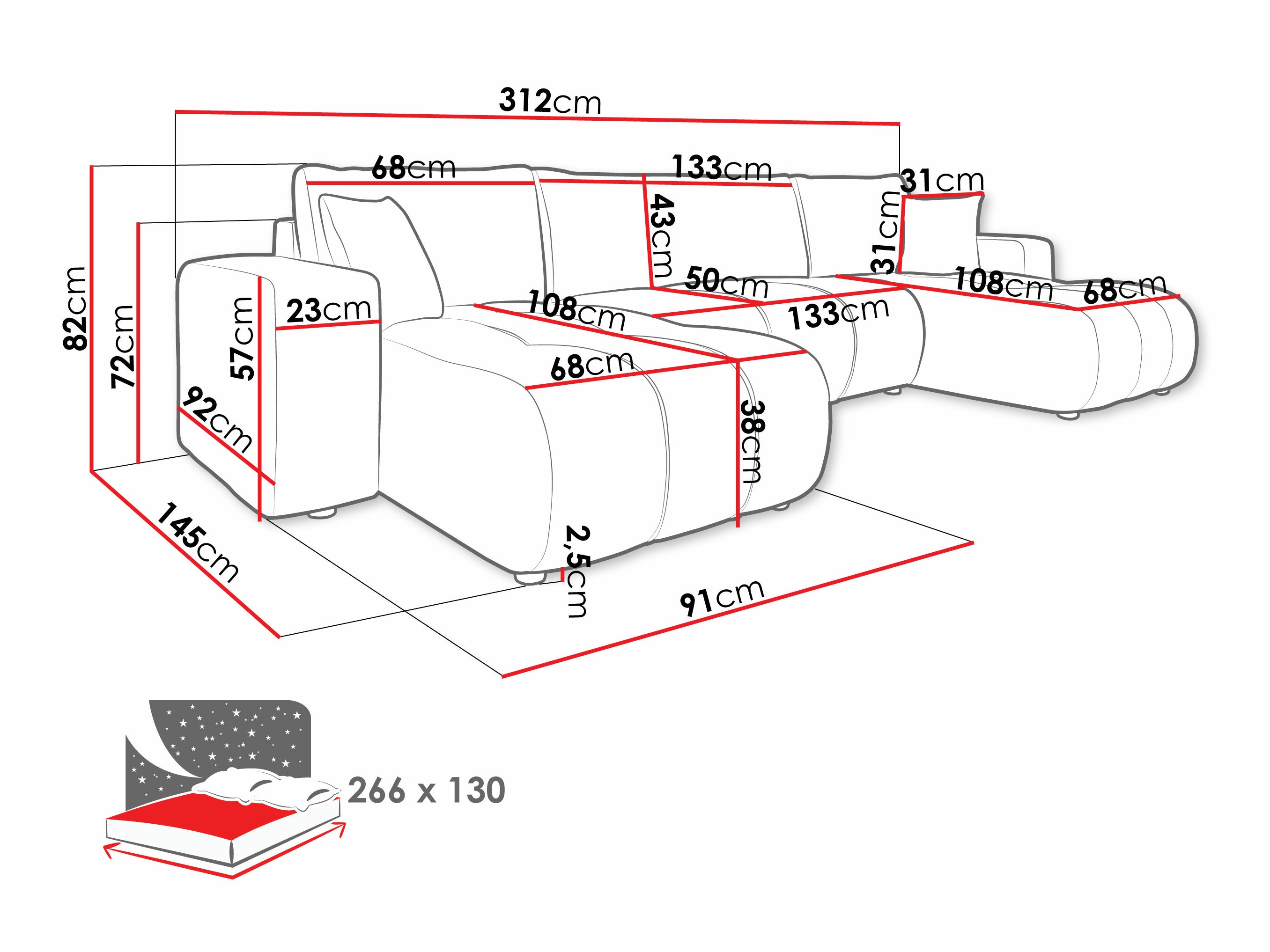 Hoekbank Comfivo 426 (Coral 50)