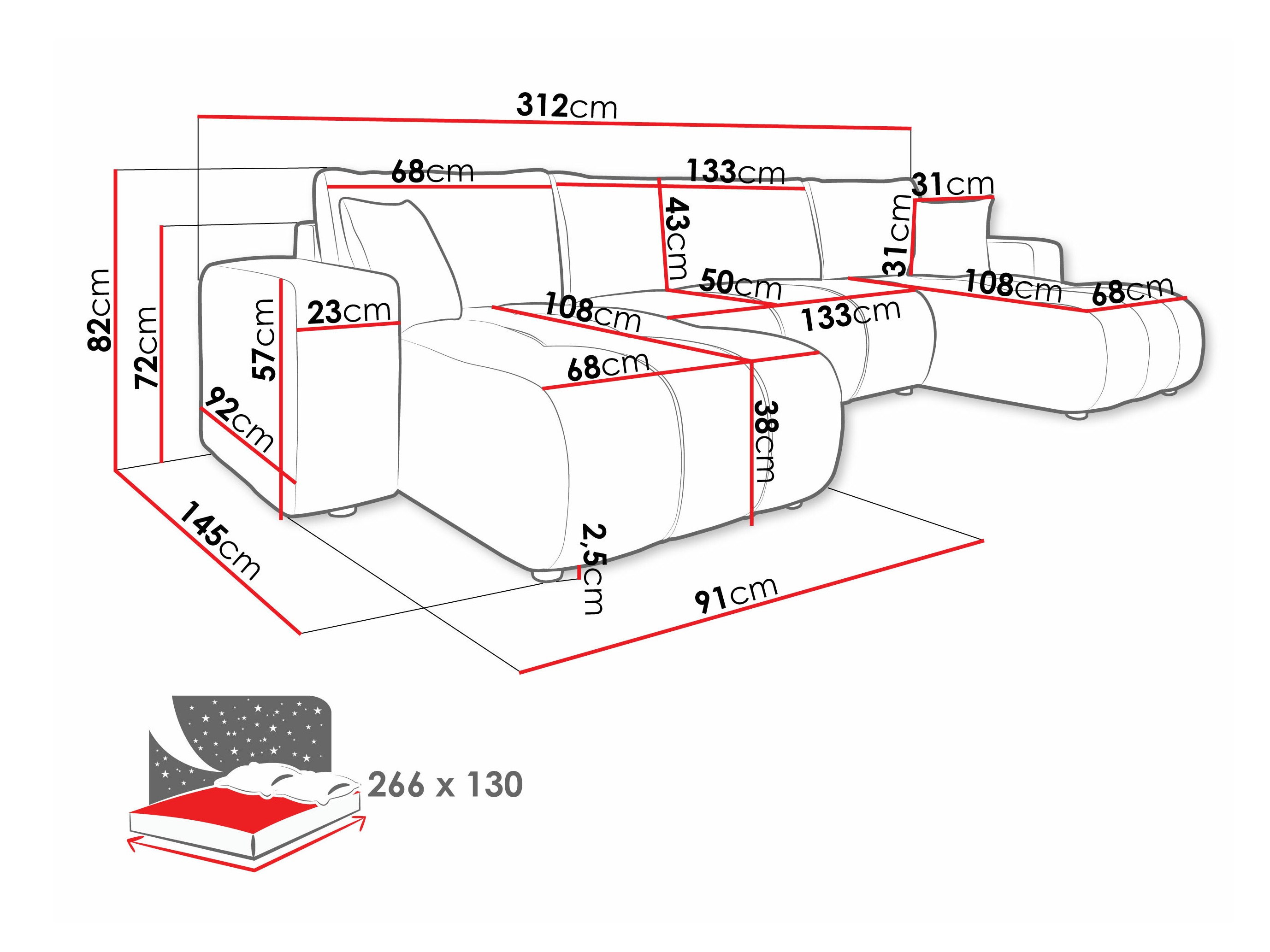 Hoekbank Comfivo 426 (Coral 55)