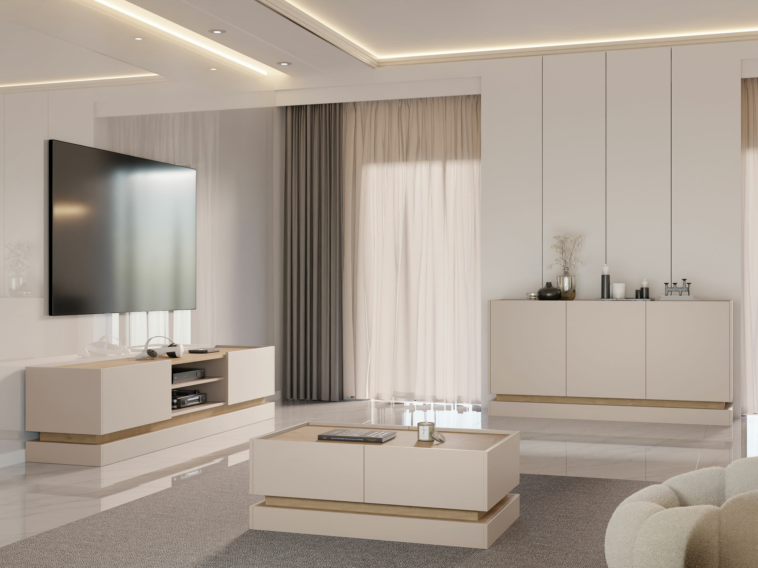 Salontafel Comfivo Dalvenu 103 (Lichtbruin + Eiken)