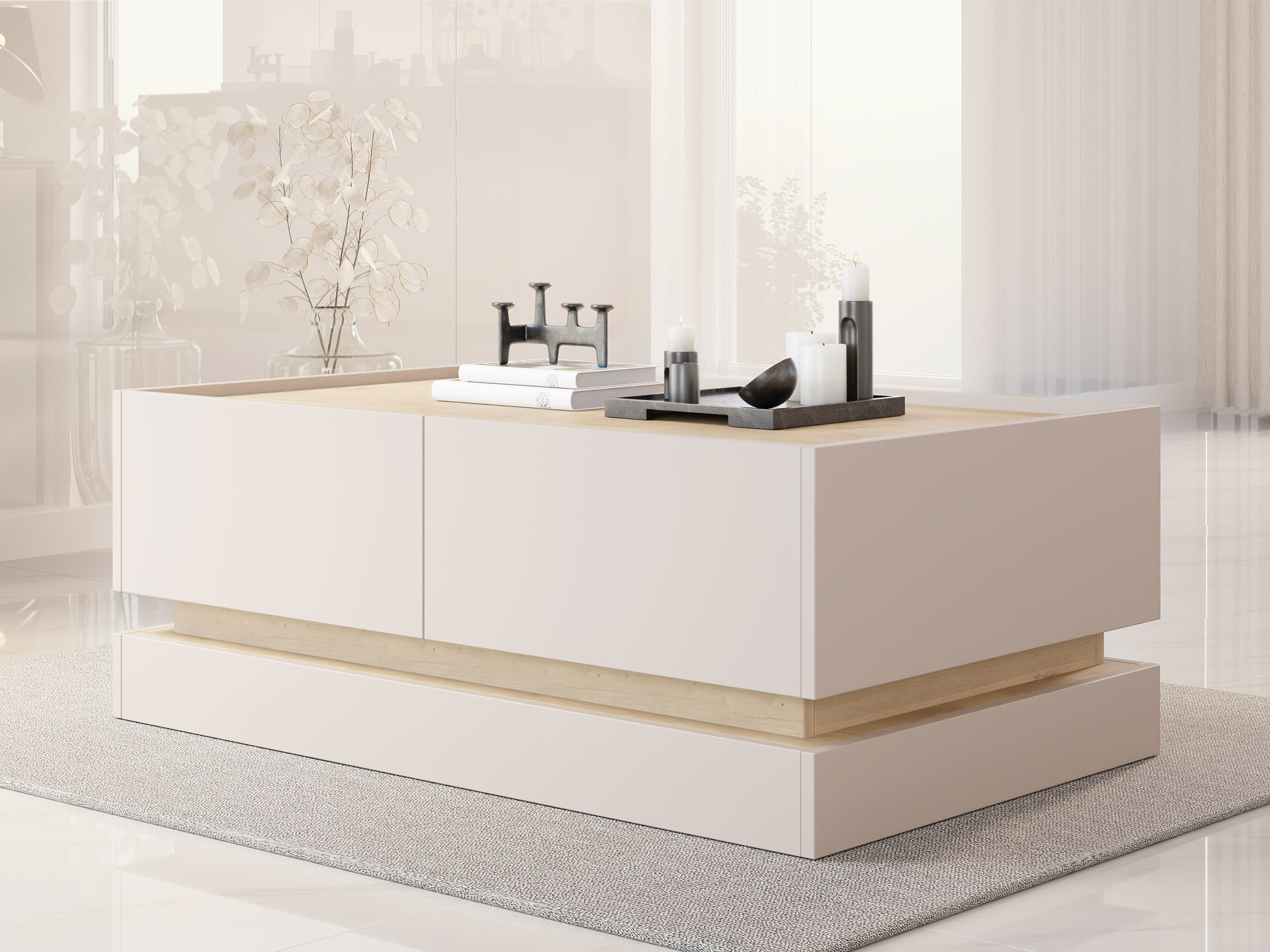 Salontafel Comfivo Tilia (Kasjmier + Eiken)