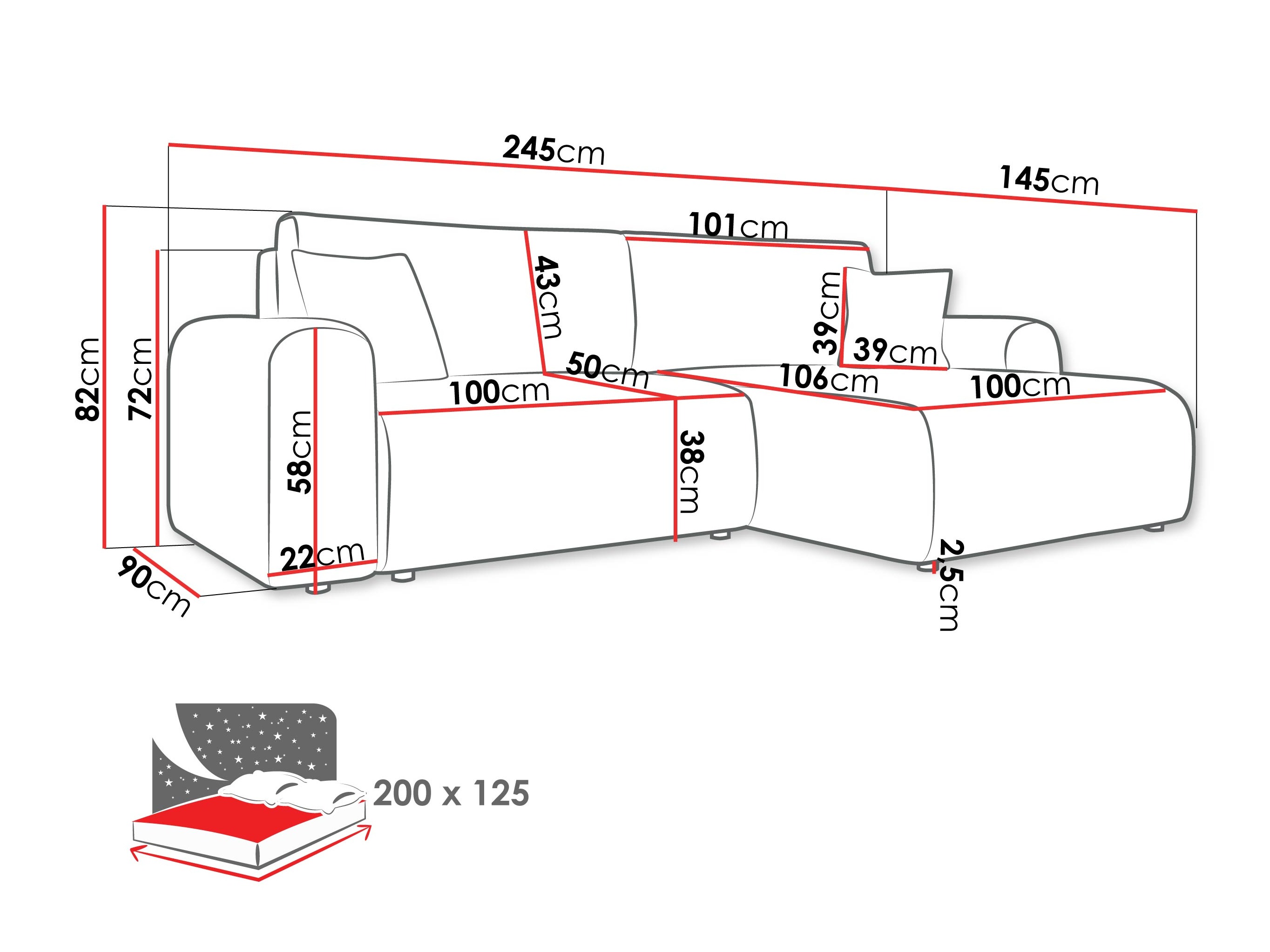 Hoekbank Shelton 109 (Poso 22)
