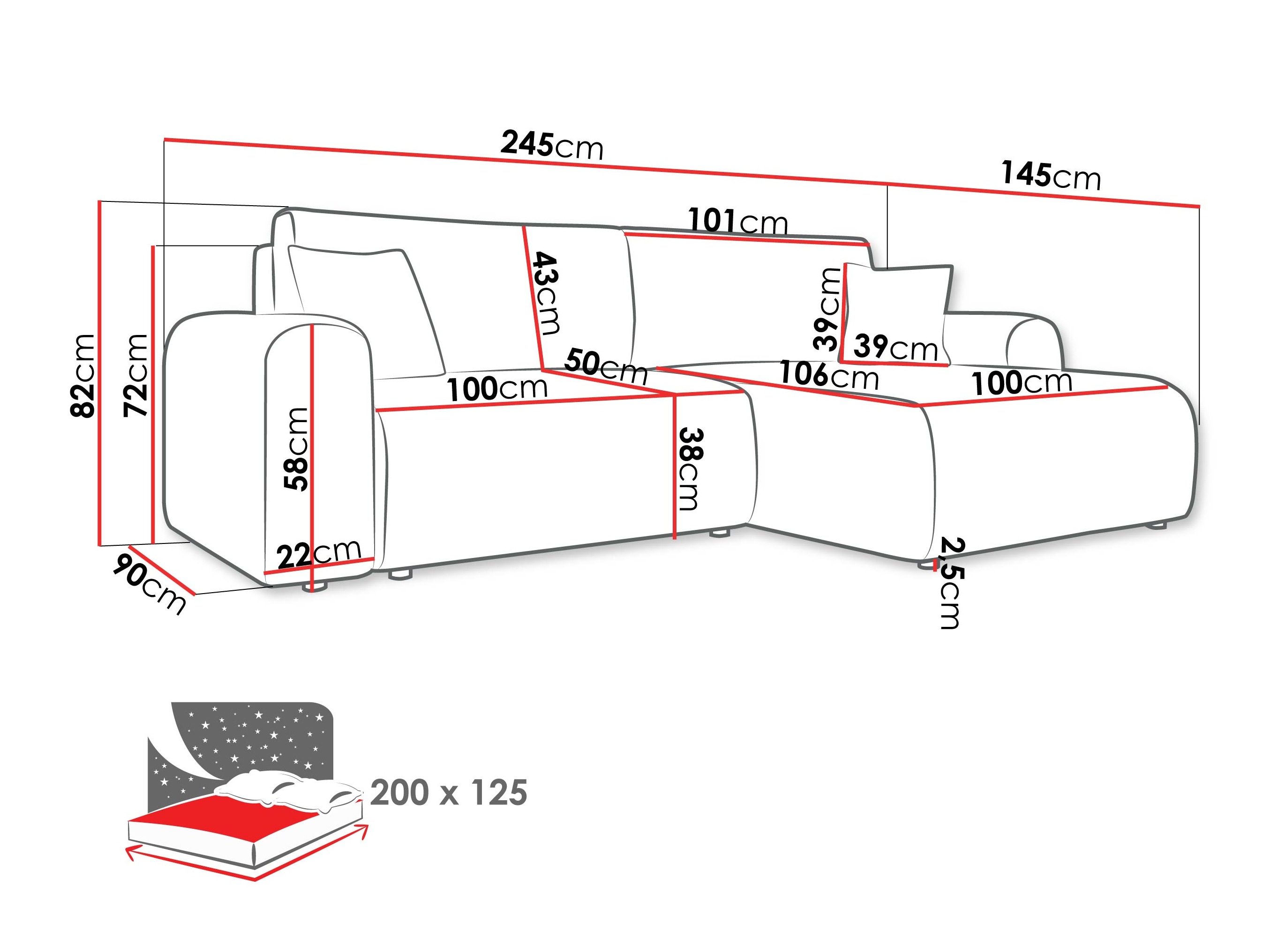 Hoekbank Shelton 109 (Taro 05)