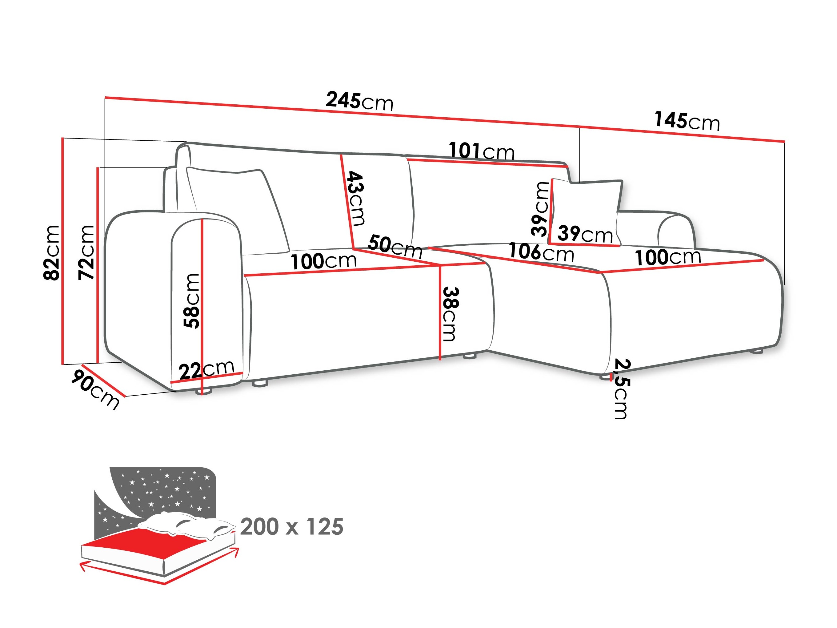 Hoekbank Shelton 109 (Taro 57)