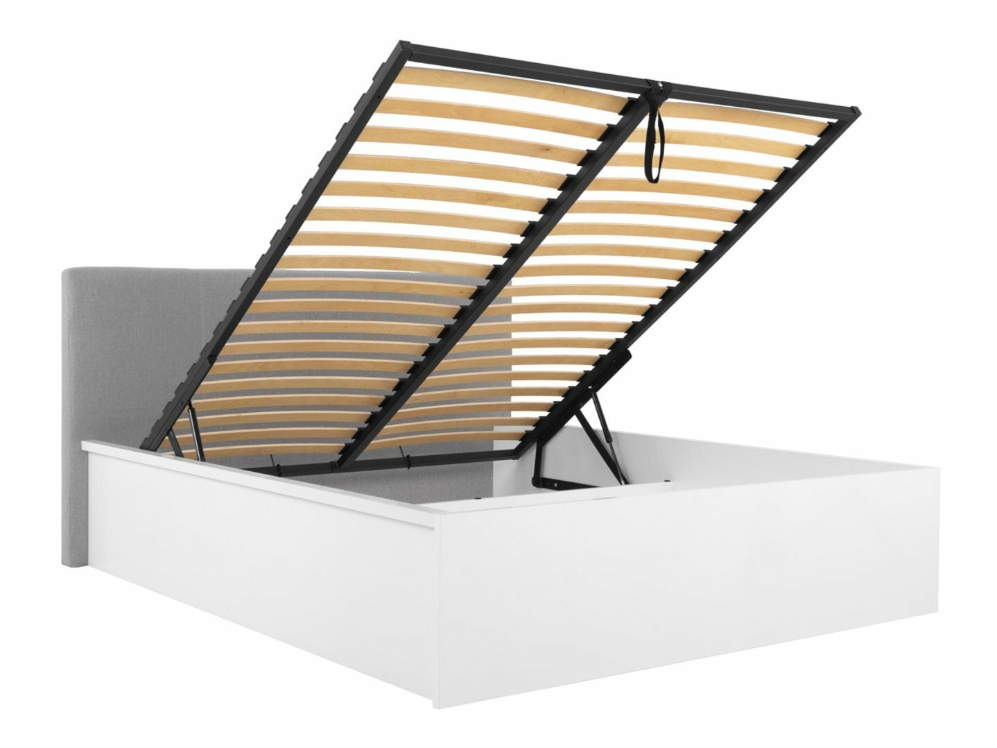 Bed Livevaro 123 (Glanzend wit + Grijs)