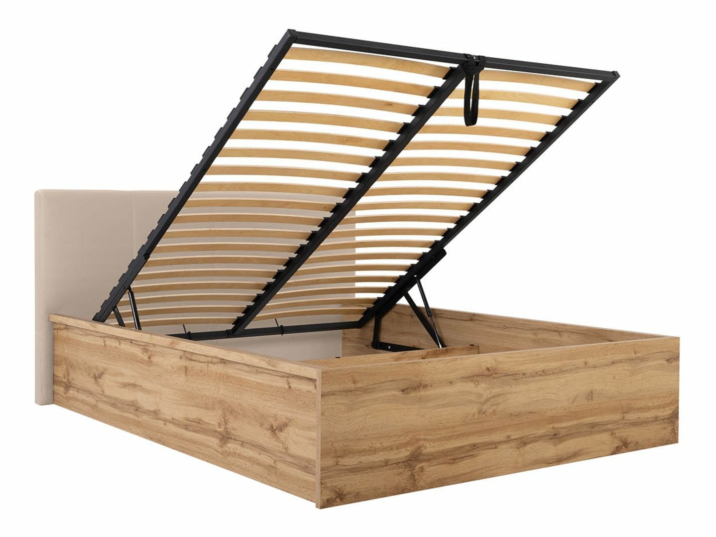 Bed Livevaro 123 (Wotan eik + Beige)