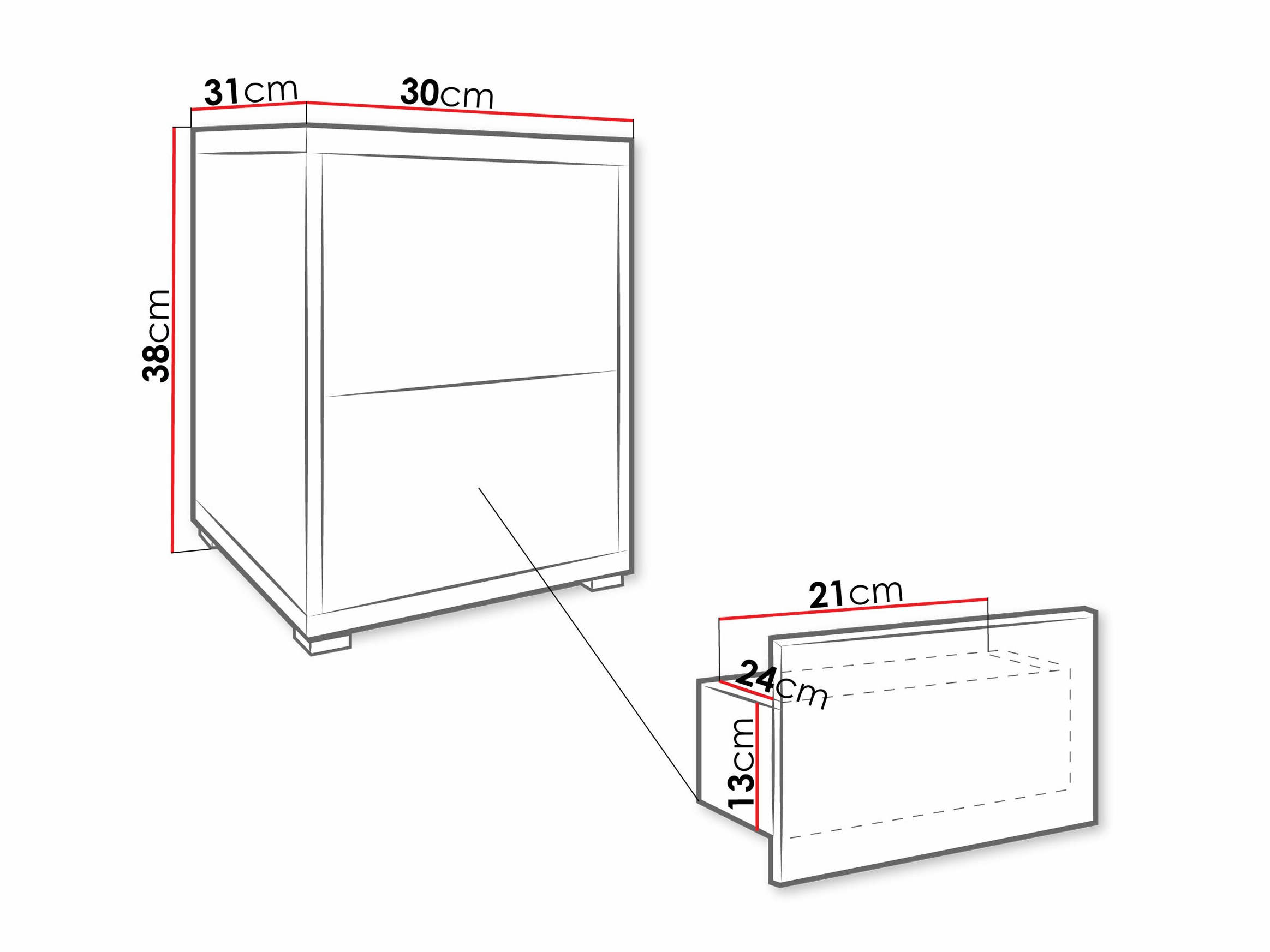 Nachtkastje Comfivo Tutela (Wit)