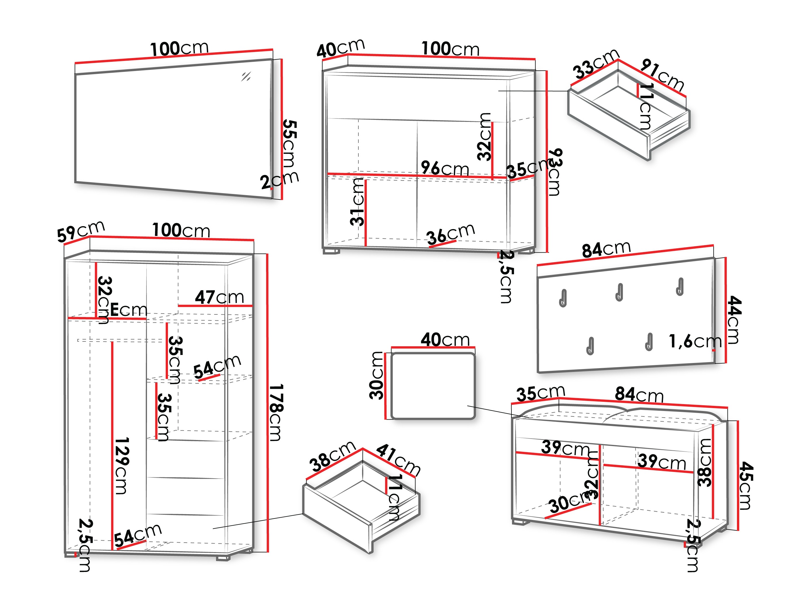 Gangmeubelset Comfivo Fersoe 118 (Eiken)