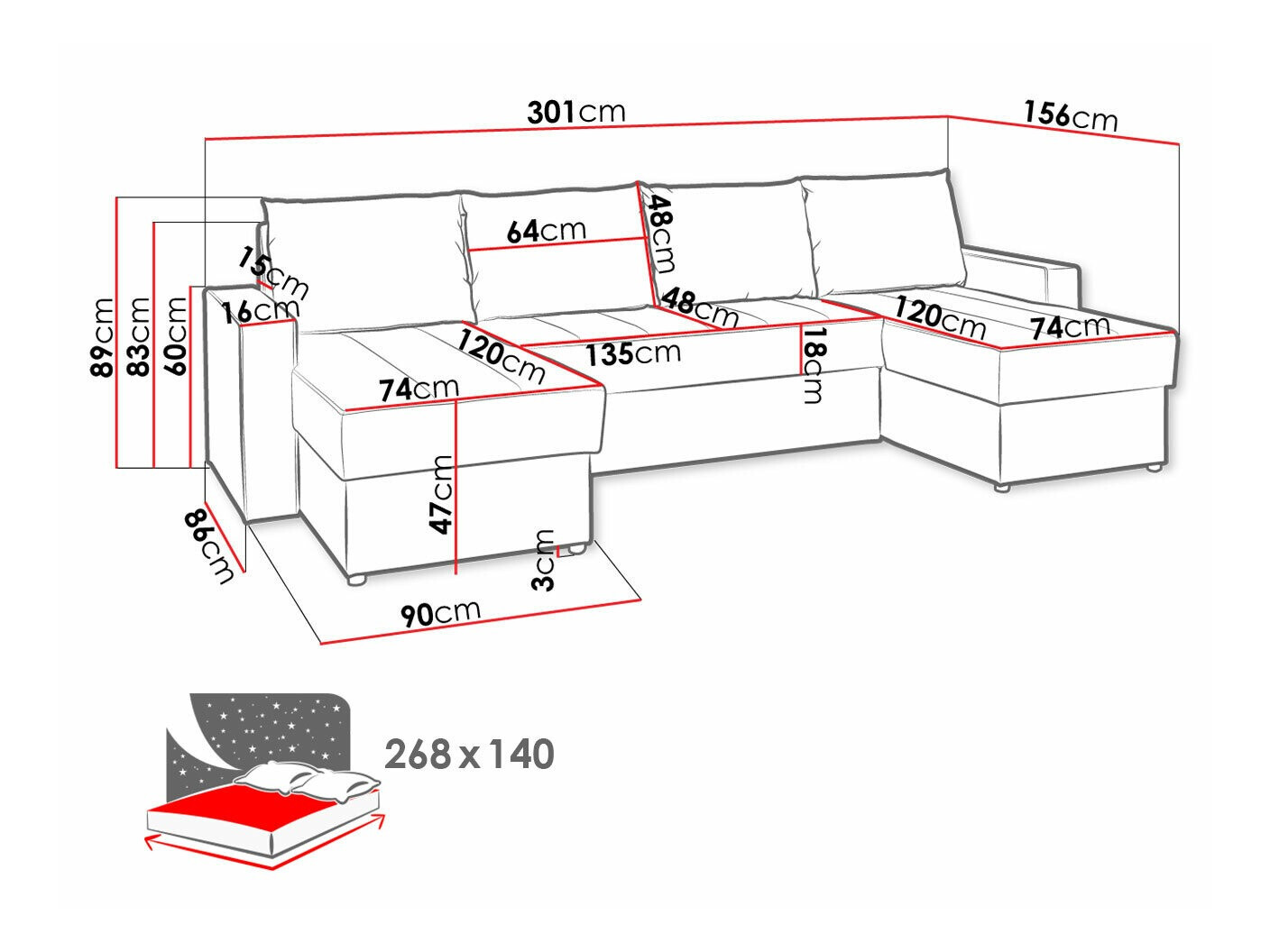Hoekbank Providence 143 (Loca 30)