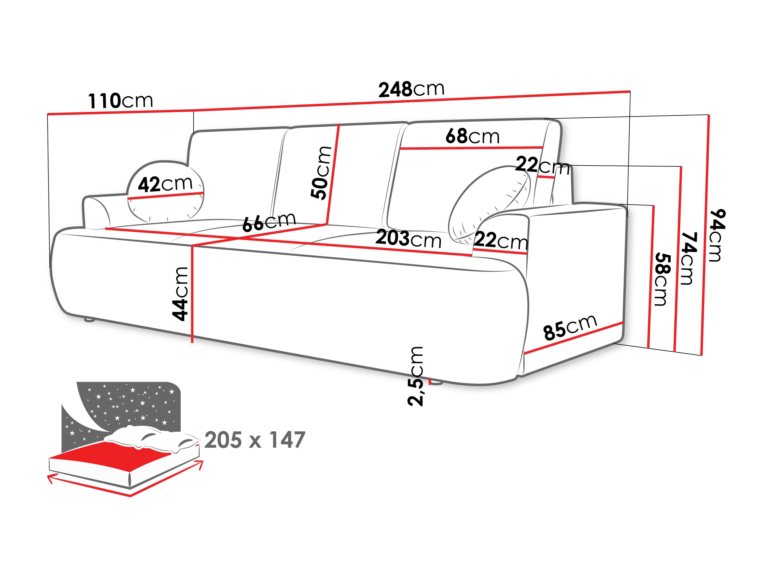 Slaapbank Bountiful 104 (Lima 50)