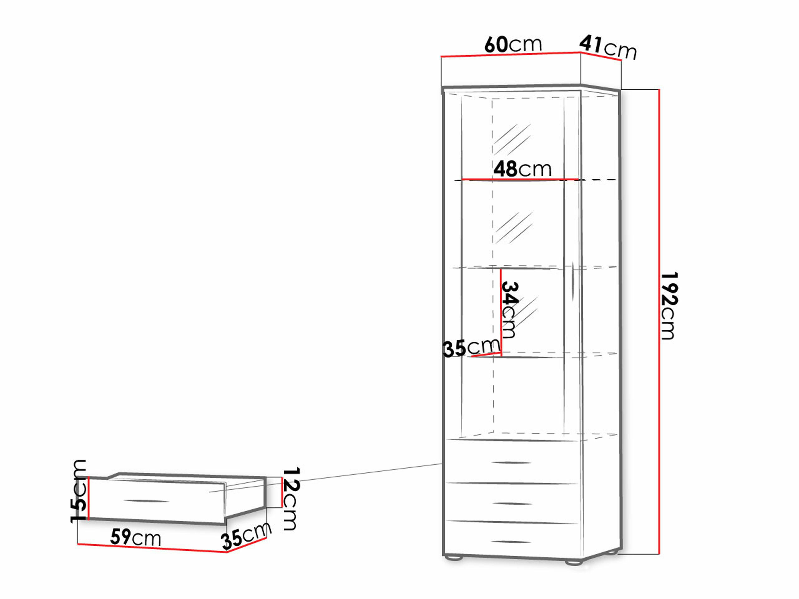 Boekenkast Tornola 102 (Wit + Glanzend wit)