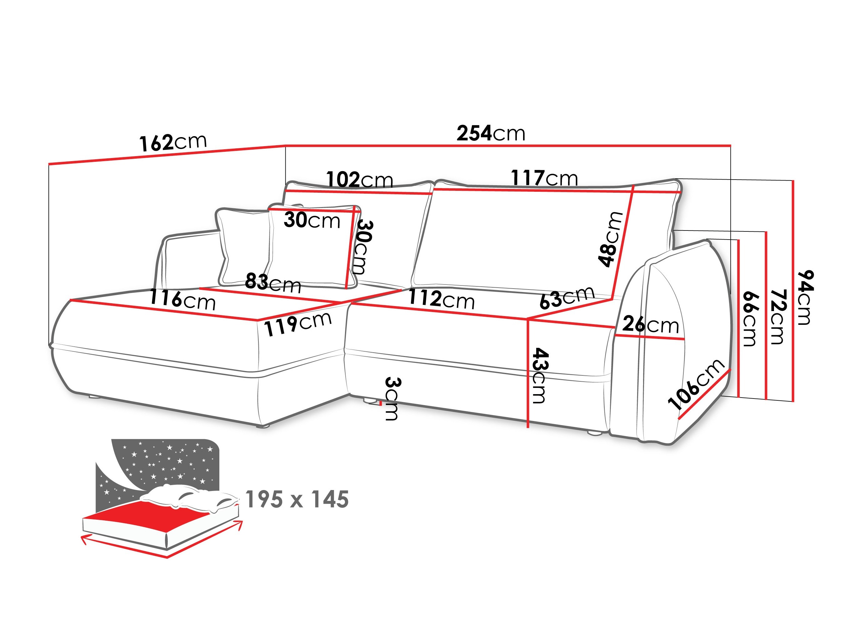 Hoekbank Kingman 101 (Lima 50)