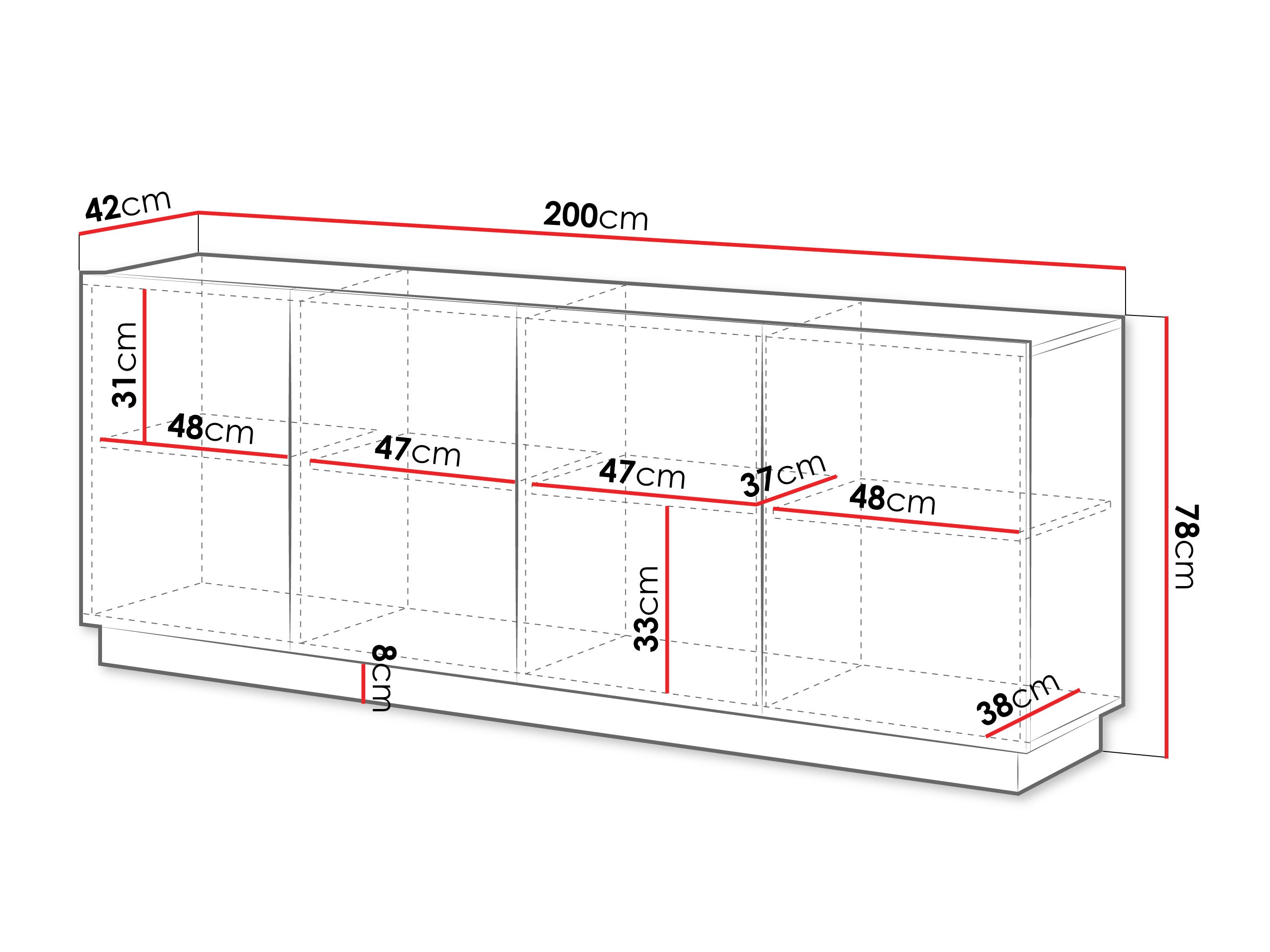 Dressoir Lusonu 101 (Zwart)