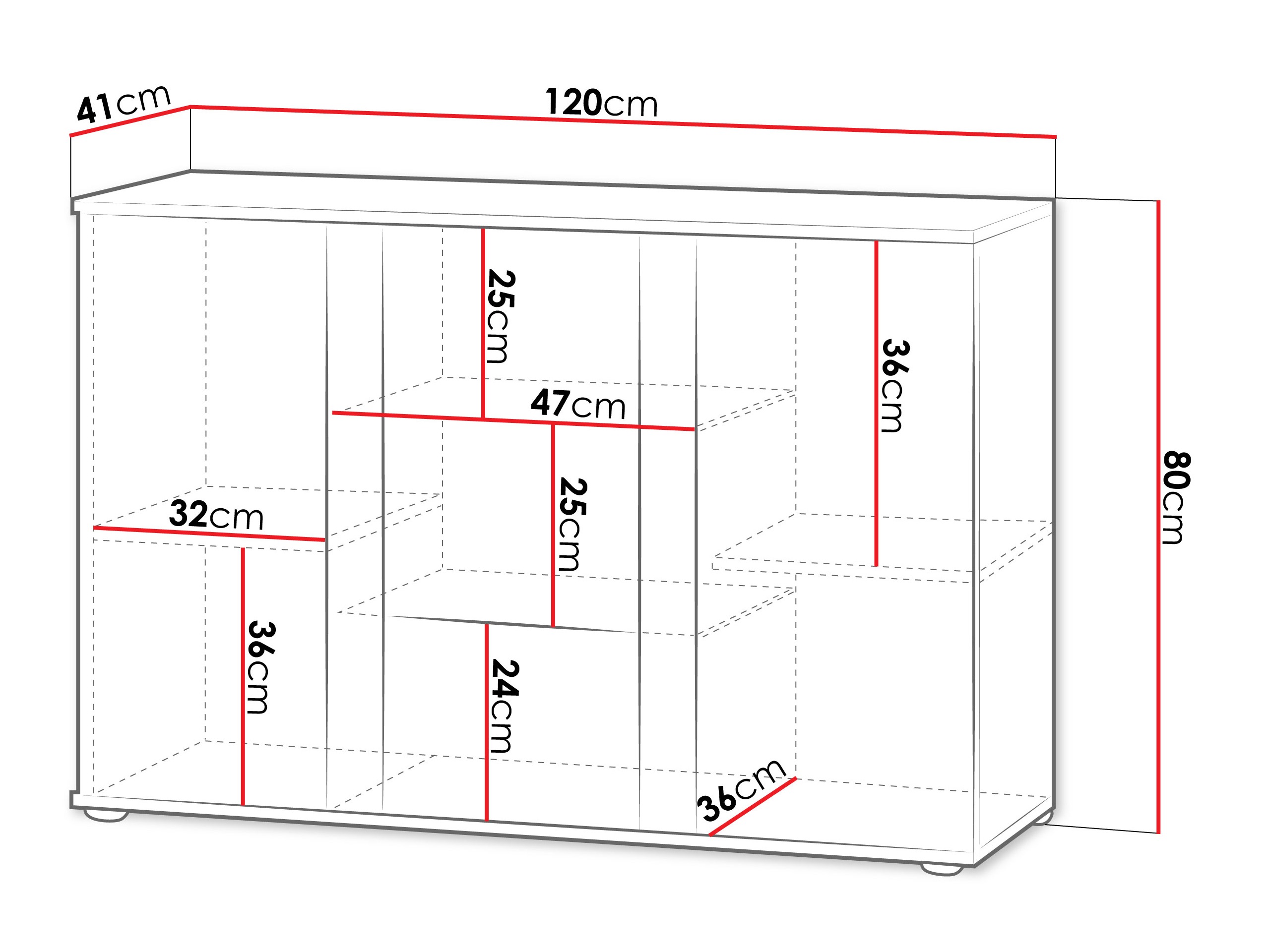 Dressoir Tornola 106 (Kasjmier + Zwart)