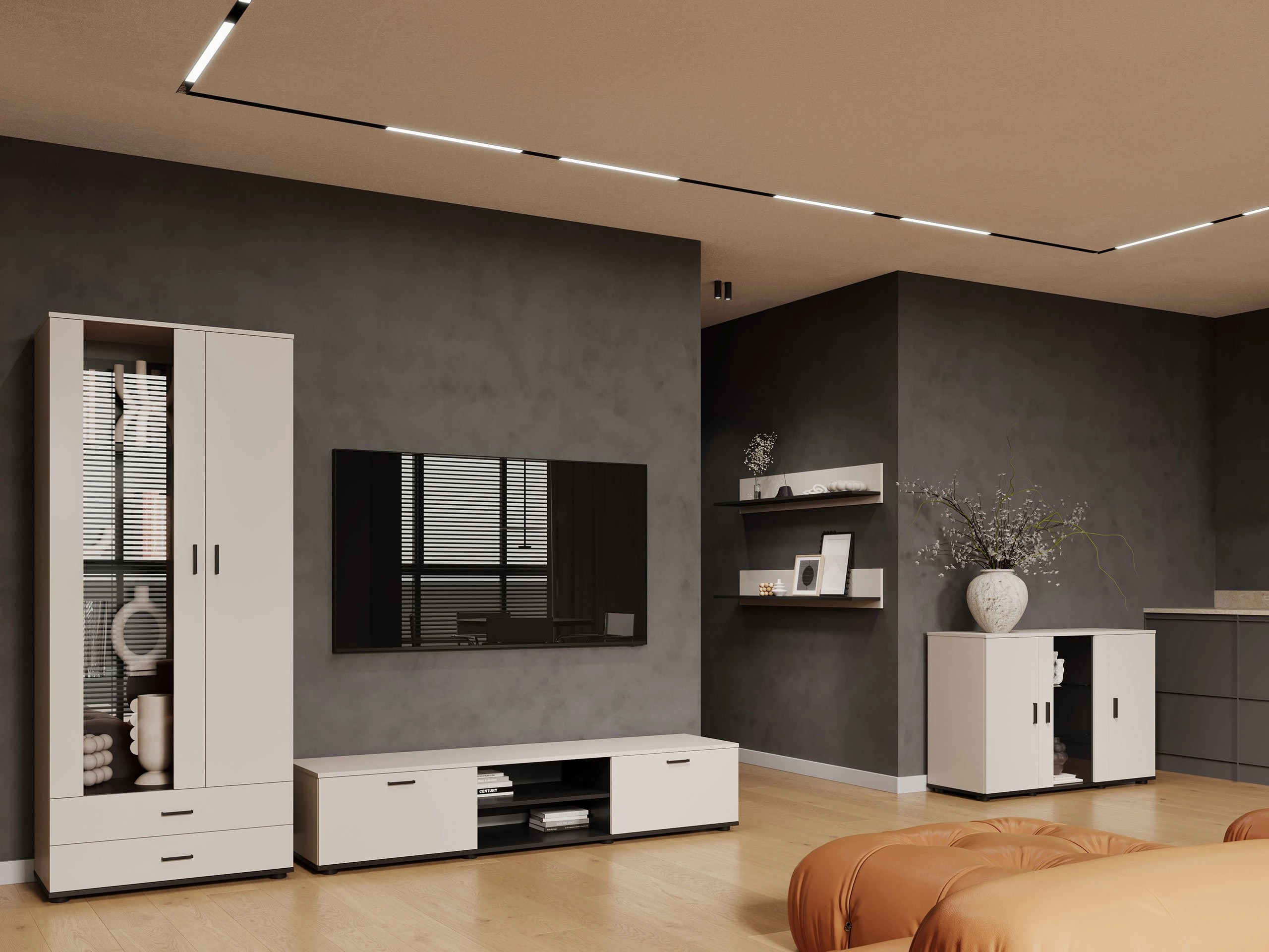 Dressoir Tornola 106 (Kasjmier + Zwart)