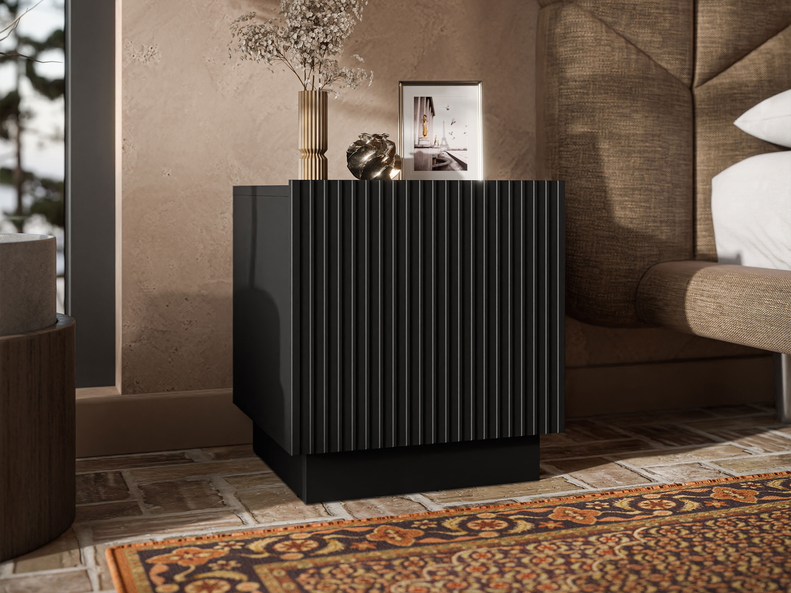 Een set nachtkastjes Lusonu 105 (Zwart)