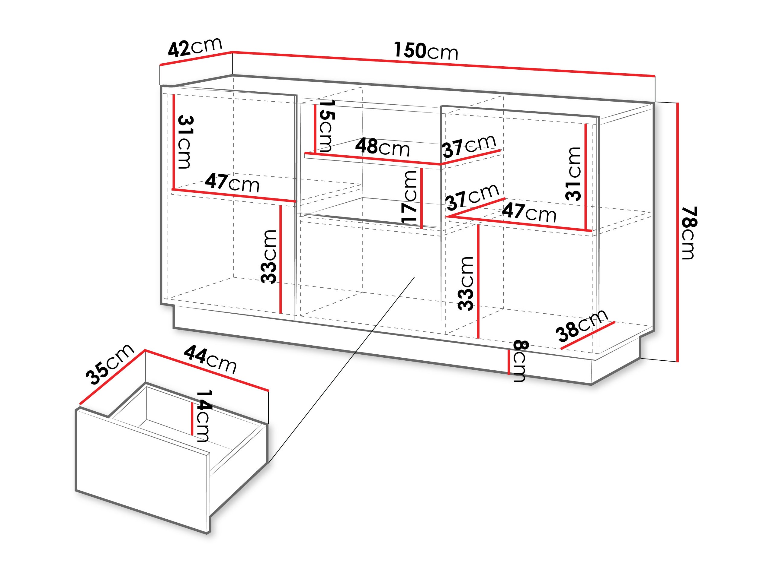 Ladekast Lusonu 100 (Kasjmier)