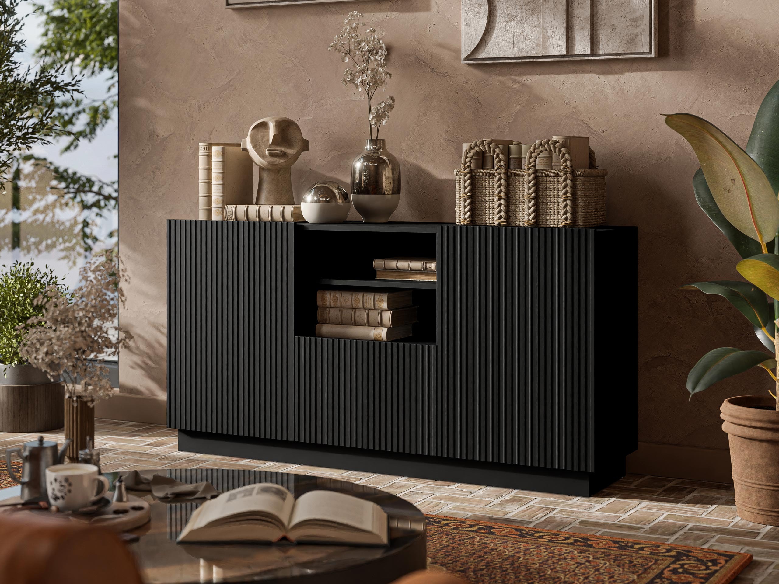 Ladekast Lusonu 100 (Zwart)