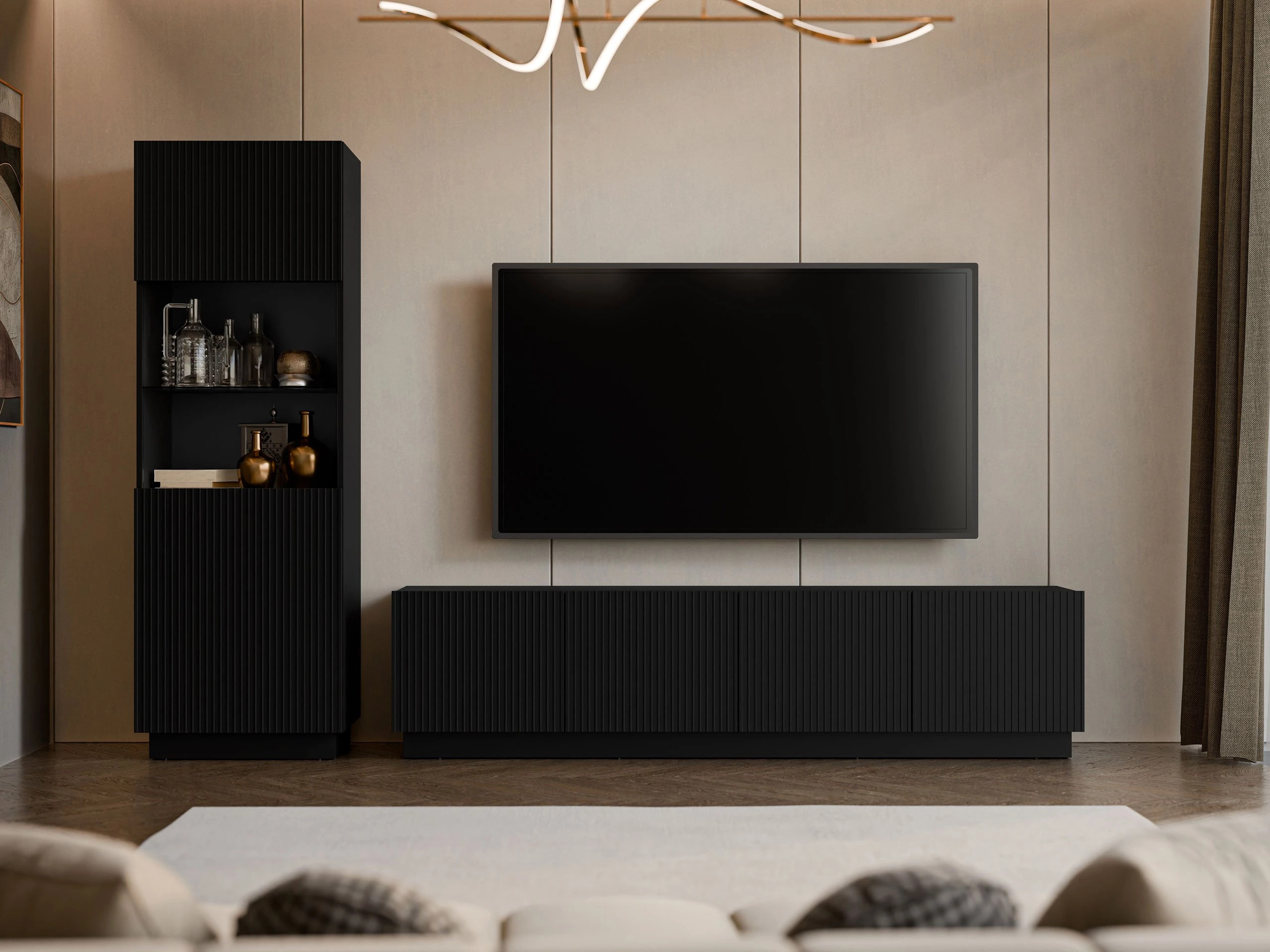 TV-meubel Lusonu 104 (Zwart)