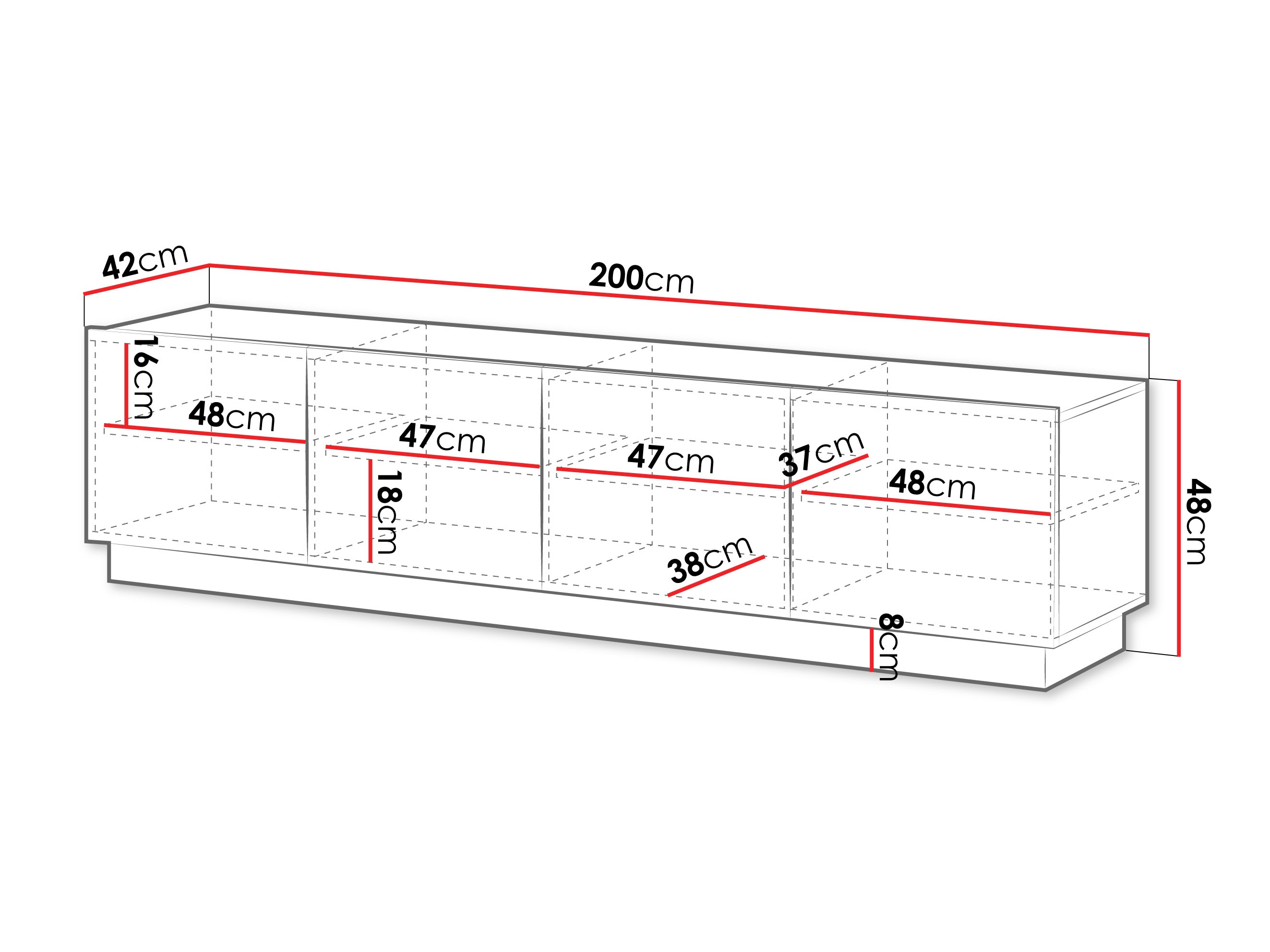 TV-meubel Lusonu 104 (Zwart)
