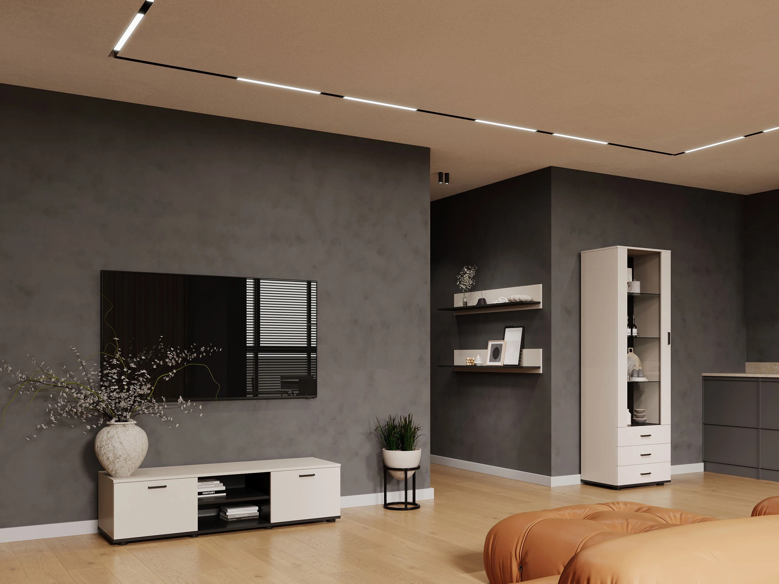 TV-meubel Tornola 100 (Kasjmier + Zwart)