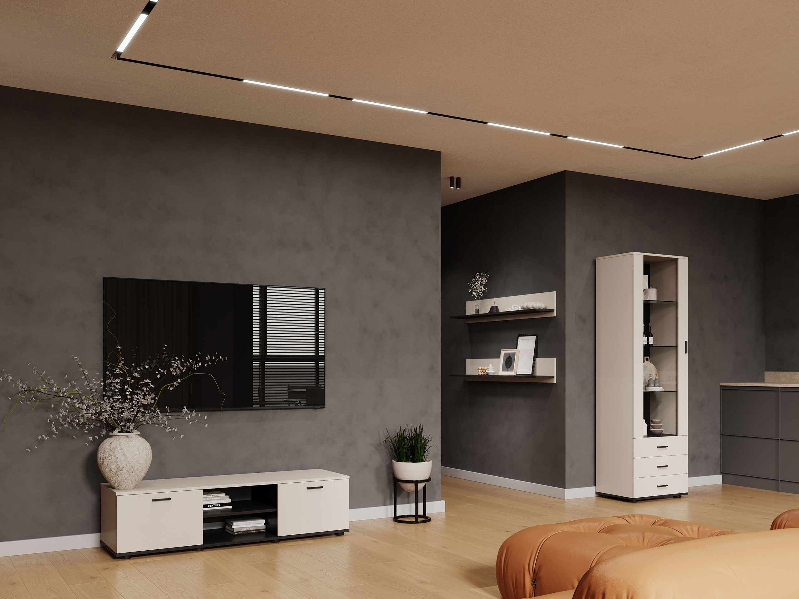 Woonkamerset Tornola 110 (Kasjmier + Zwart)