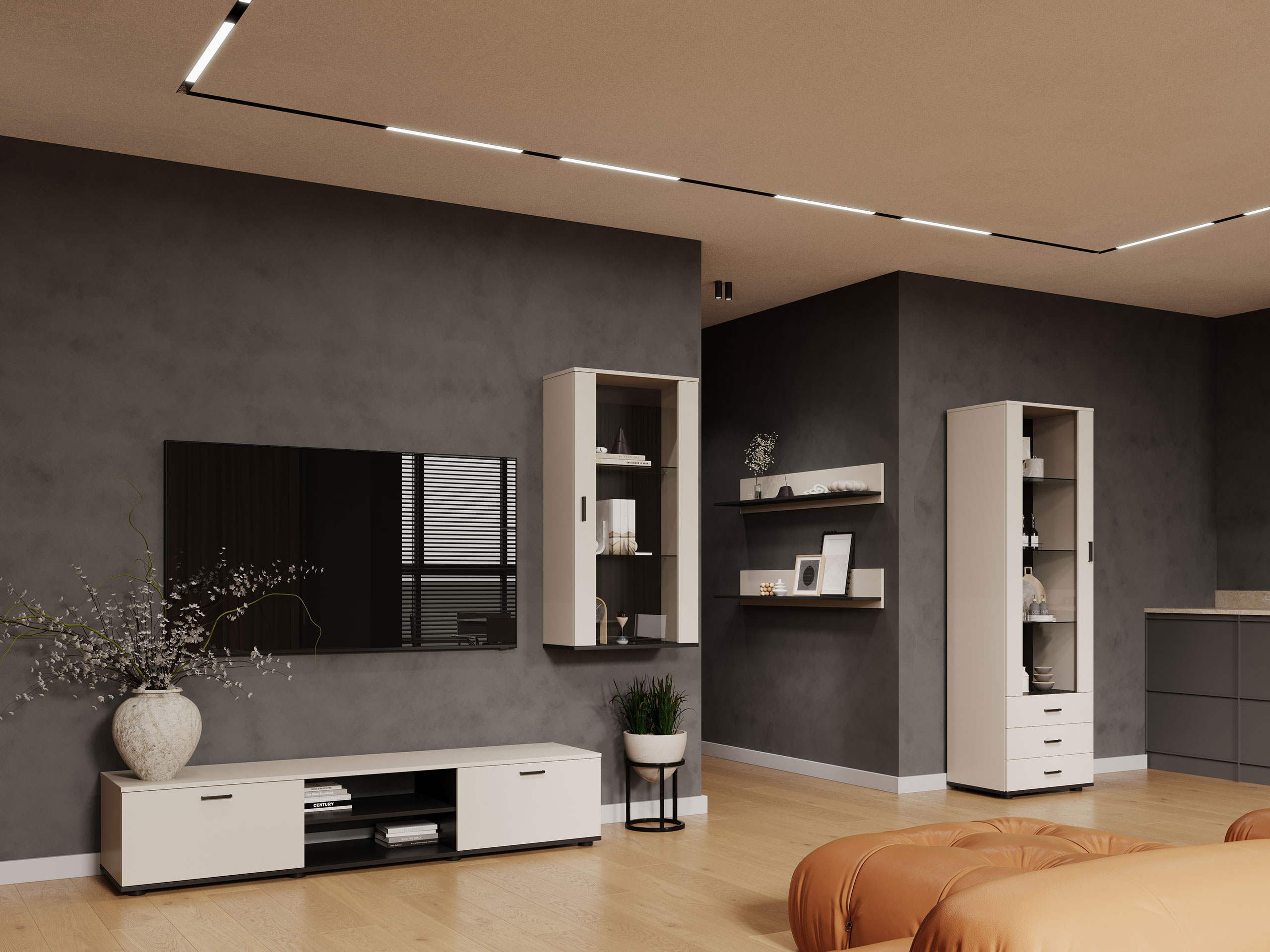 Woonkamerset Tornola 114 (Kasjmier + Zwart)