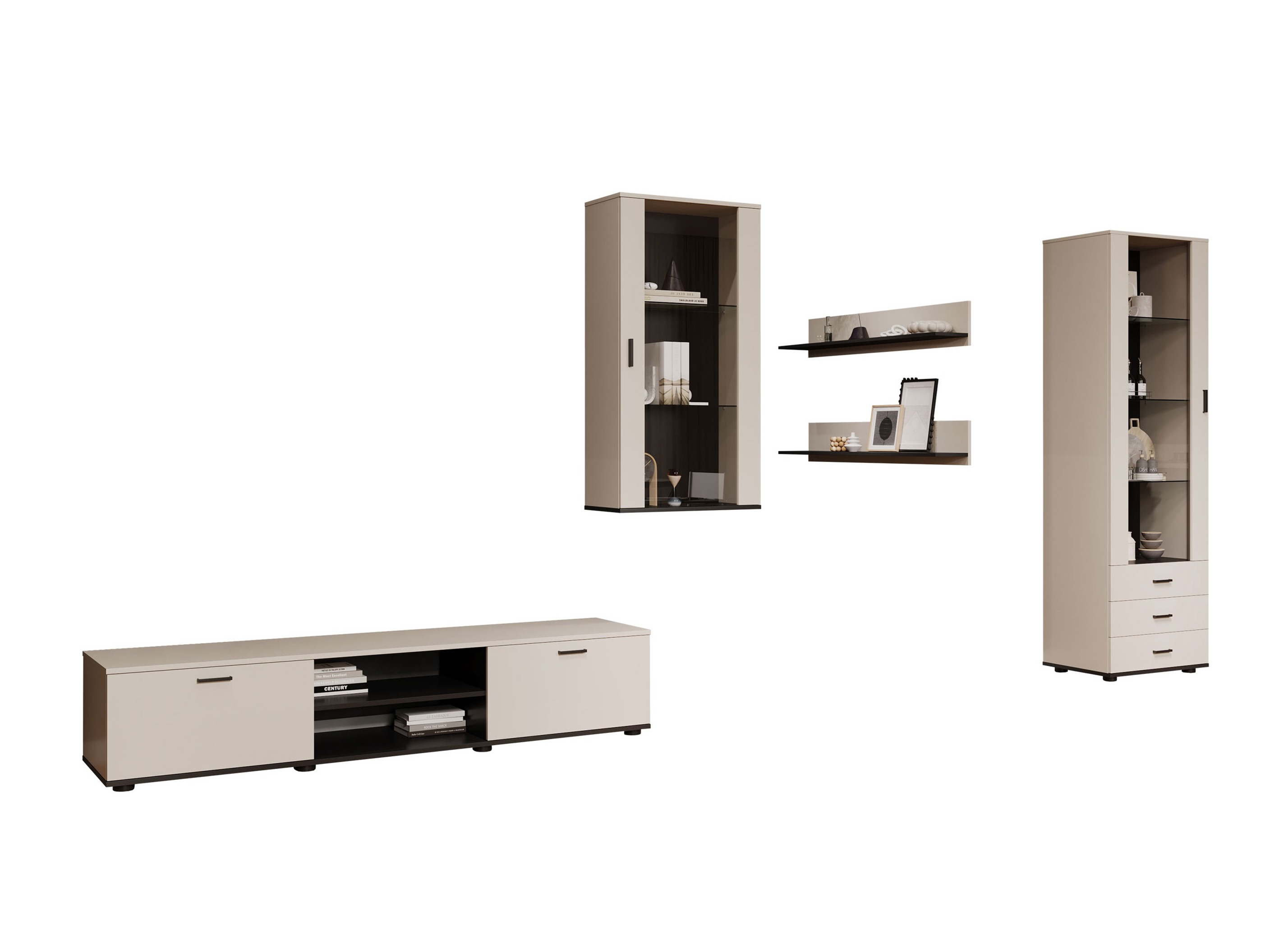 Woonkamerset Tornola 114 (Kasjmier + Zwart)